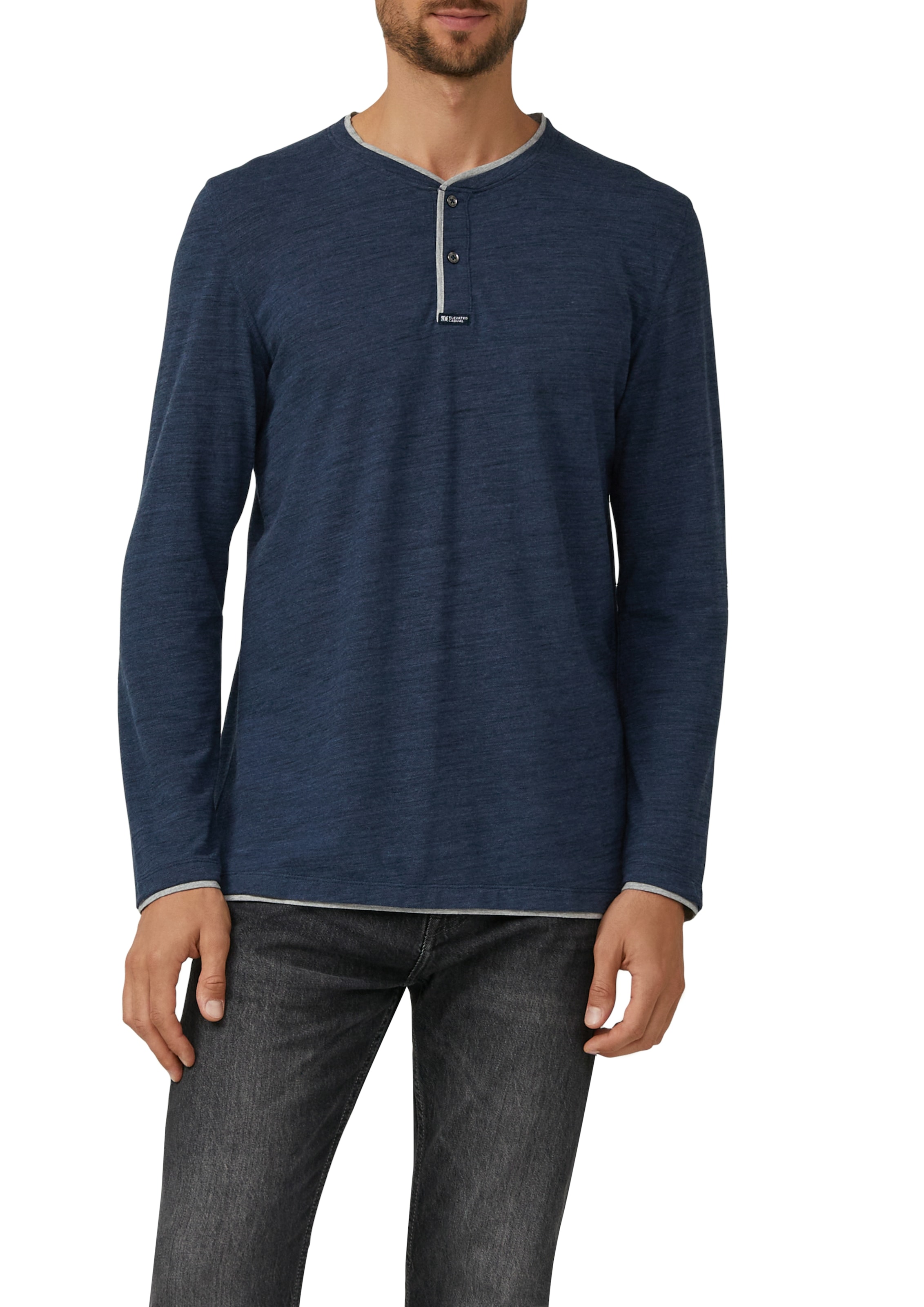 s.Oliver Henleyshirt mit Kontrast-Details günstig online kaufen