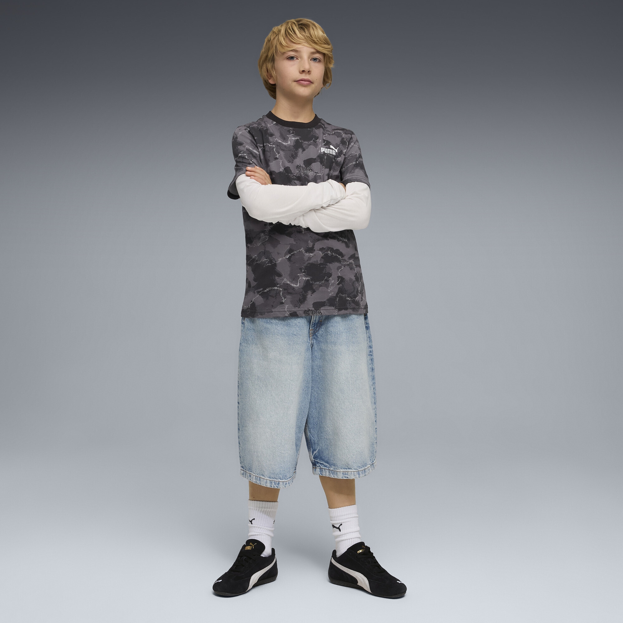 PUMA T-Shirt »Essentials Camo Bedrucktes T-Shirt Jungen«