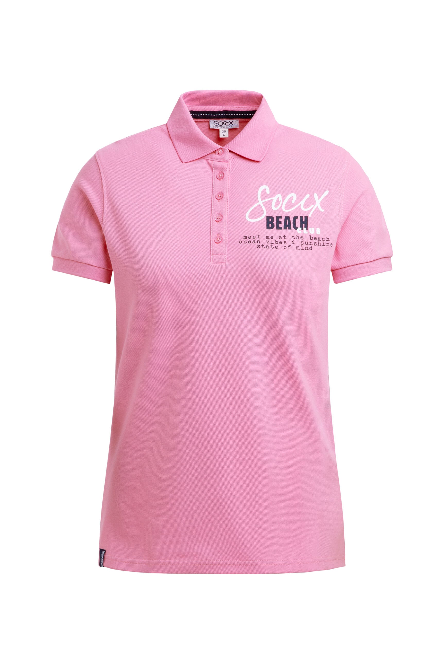 SOCCX Poloshirt mit Puff-Print