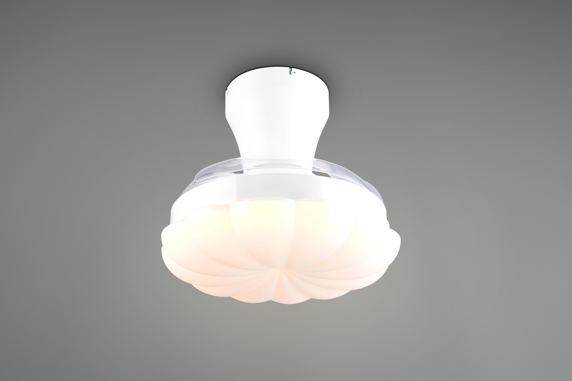 REALITY Leuchten LED Deckenleuchte »BORAS mit Ventilator, Deckenventilator mit ausklappbaren Flügeln 30W« LED-Board 1 Stk. Farbwechsler | warmweiß - kaltweiß Ø 34 - 60 cm (aufgeklappt), 6 Stufen, LED 24W CCT dimmbar Timer Fernb.