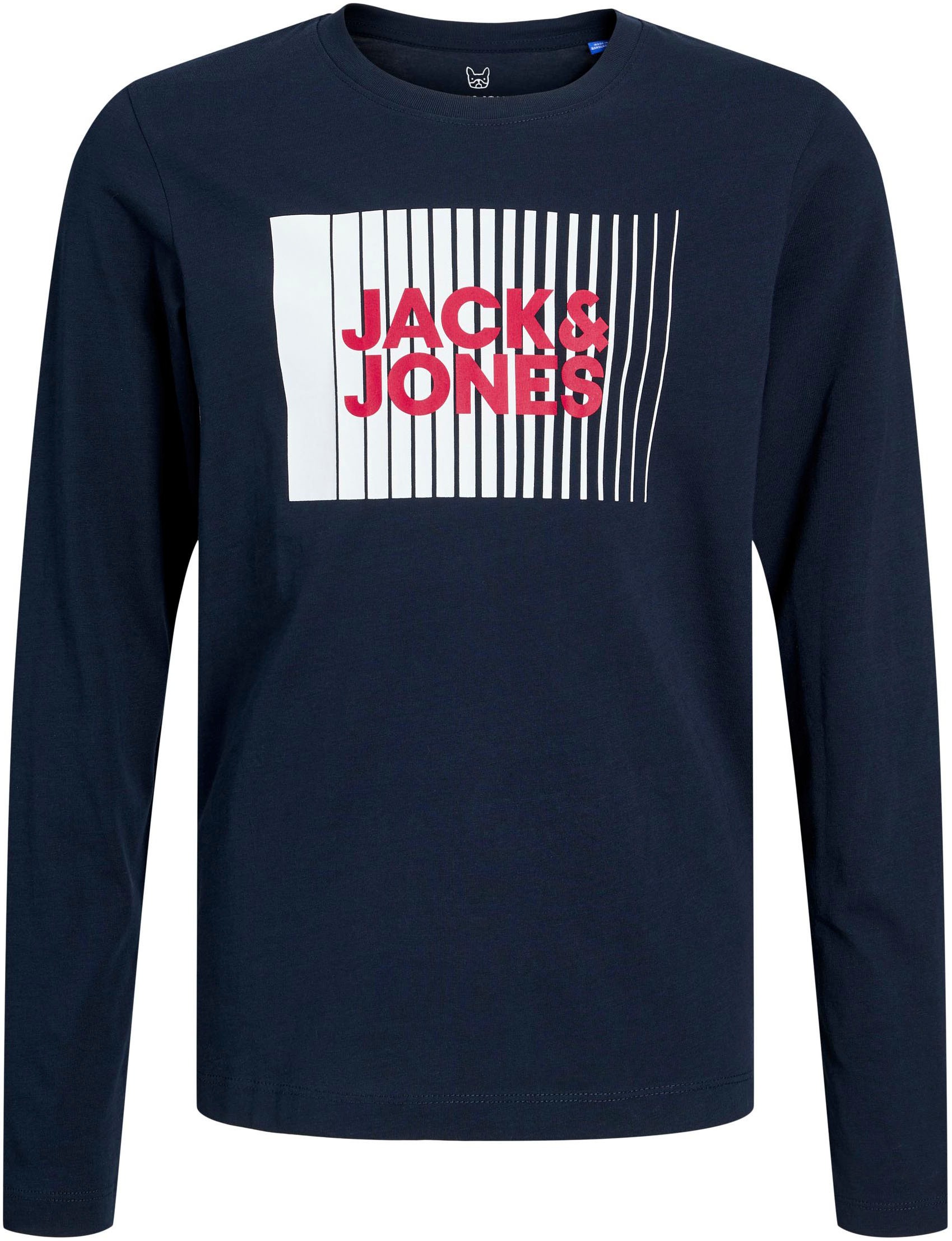 Jack & Jones Junior Langarmshirt »JJECORP stylisch, bequem, atmungsaktiv, pflegeleicht« bedruckt, casual, regular fit, Rundhals