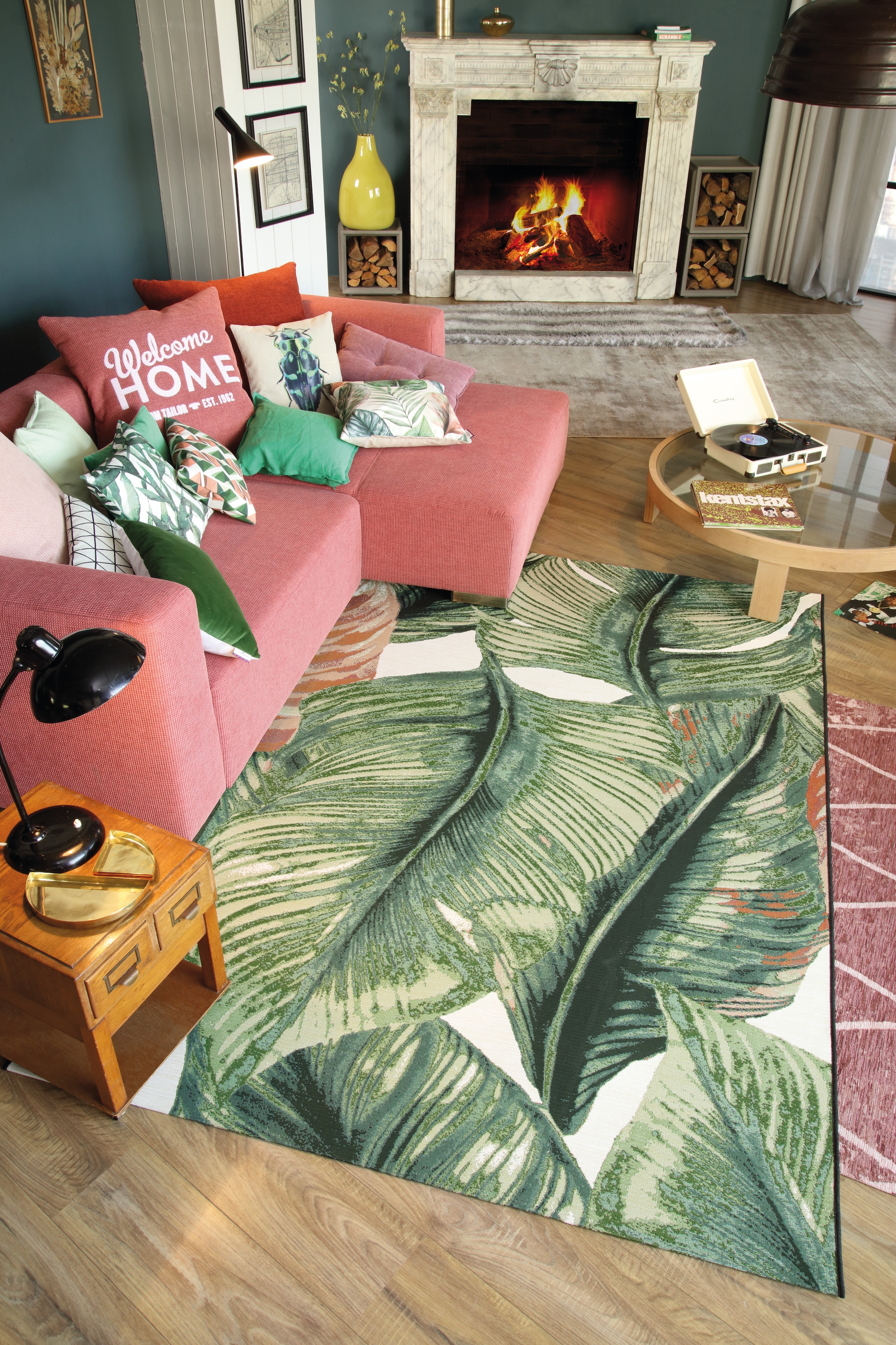 TOM TAILOR HOME Teppich Flachgewebe, und rechteckig, In- Outdoor geeignet, BAUR Wohnzimmer »Garden | Leaf«