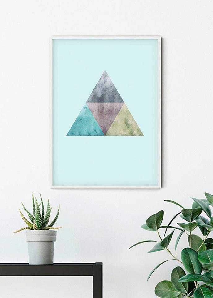 Komar Poster »Triangles Top Blue«, Formen-Kunst, (1 St.), Kinderzimmer, Schlafzimmer, Wohnzimmer