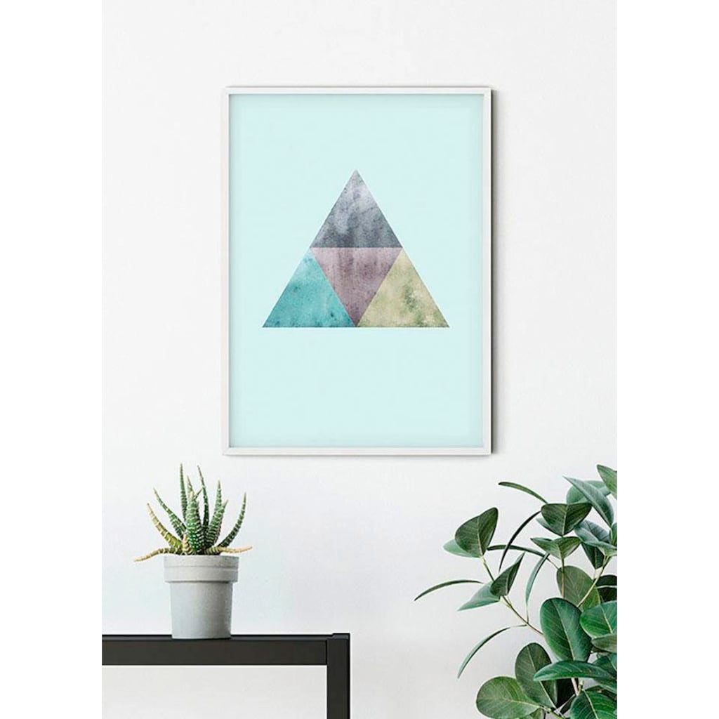 Komar Poster »Triangles Top Blue«, Formen-Kunst, (1 St.)