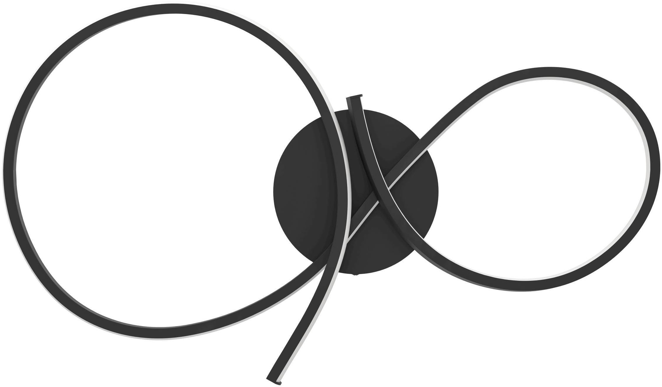 EGLO Deckenleuchte »Serpins Deckenlampe, Pendellampe, Metall und Kunststoff, Flurlampe« LED-Modul 1 Stk. Warmweiß Wand-/Deckenleuchte - L60 x B34 x H7,5 cm - schwarz - 21W inkl.