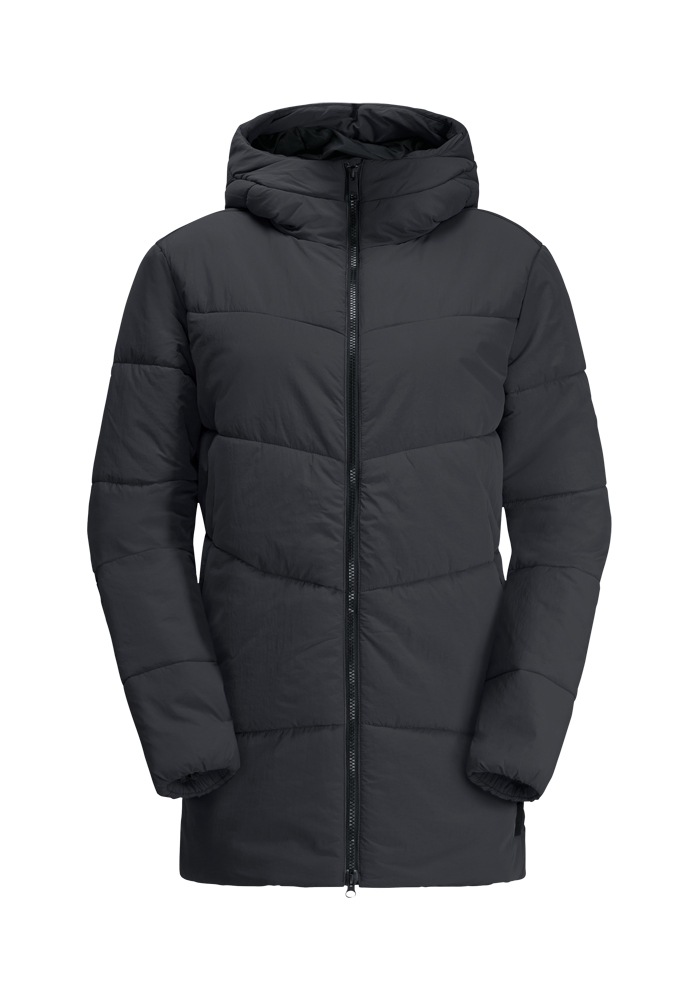 Jack Wolfskin Funktionsjacke »KAROLINGER LONG JKT W«, mit Kapuze