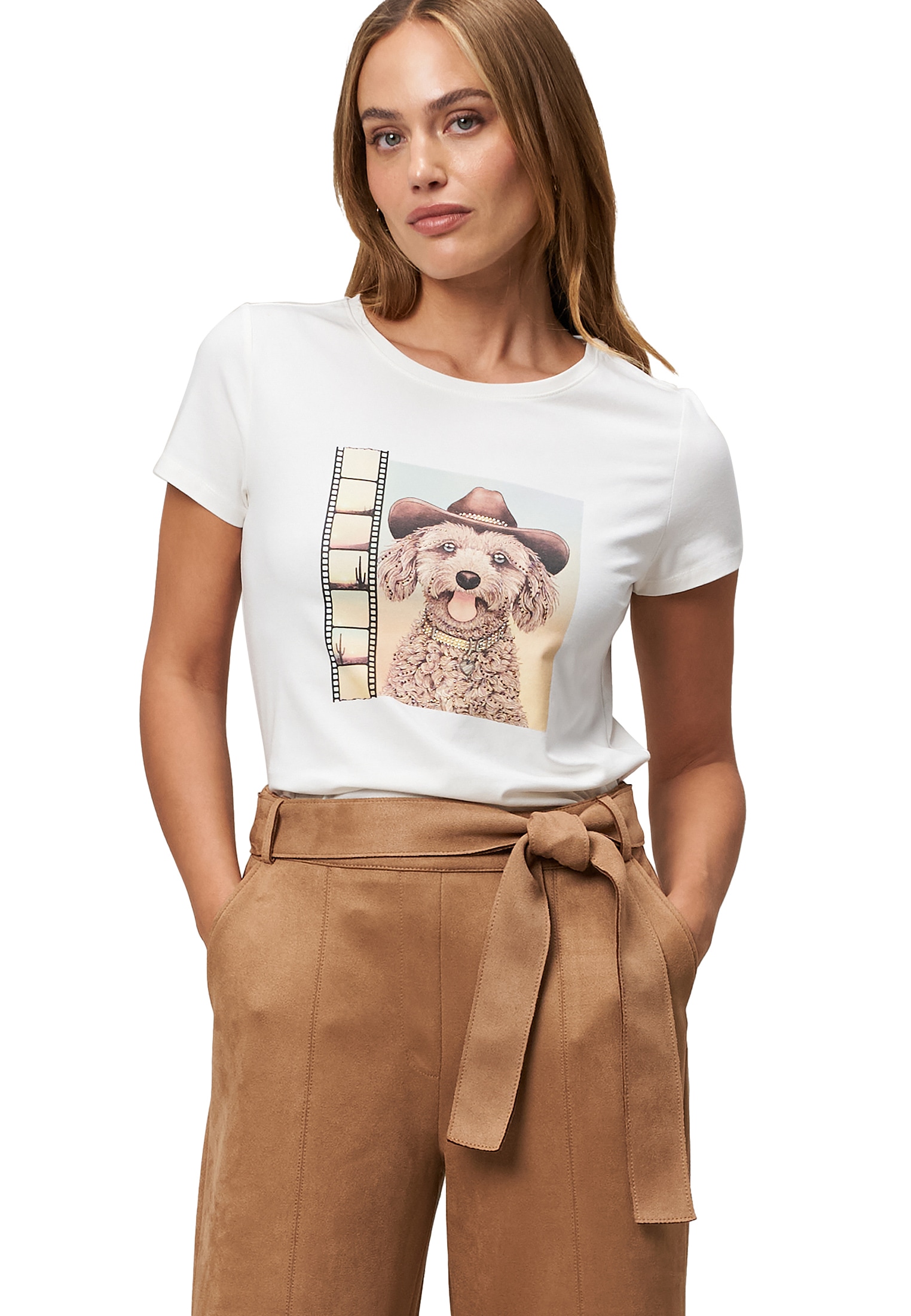 Zero Kurzarmshirt "zero Damen T-Shirt mit Hundemotiv", (1 tlg.), Plain/ohne günstig online kaufen