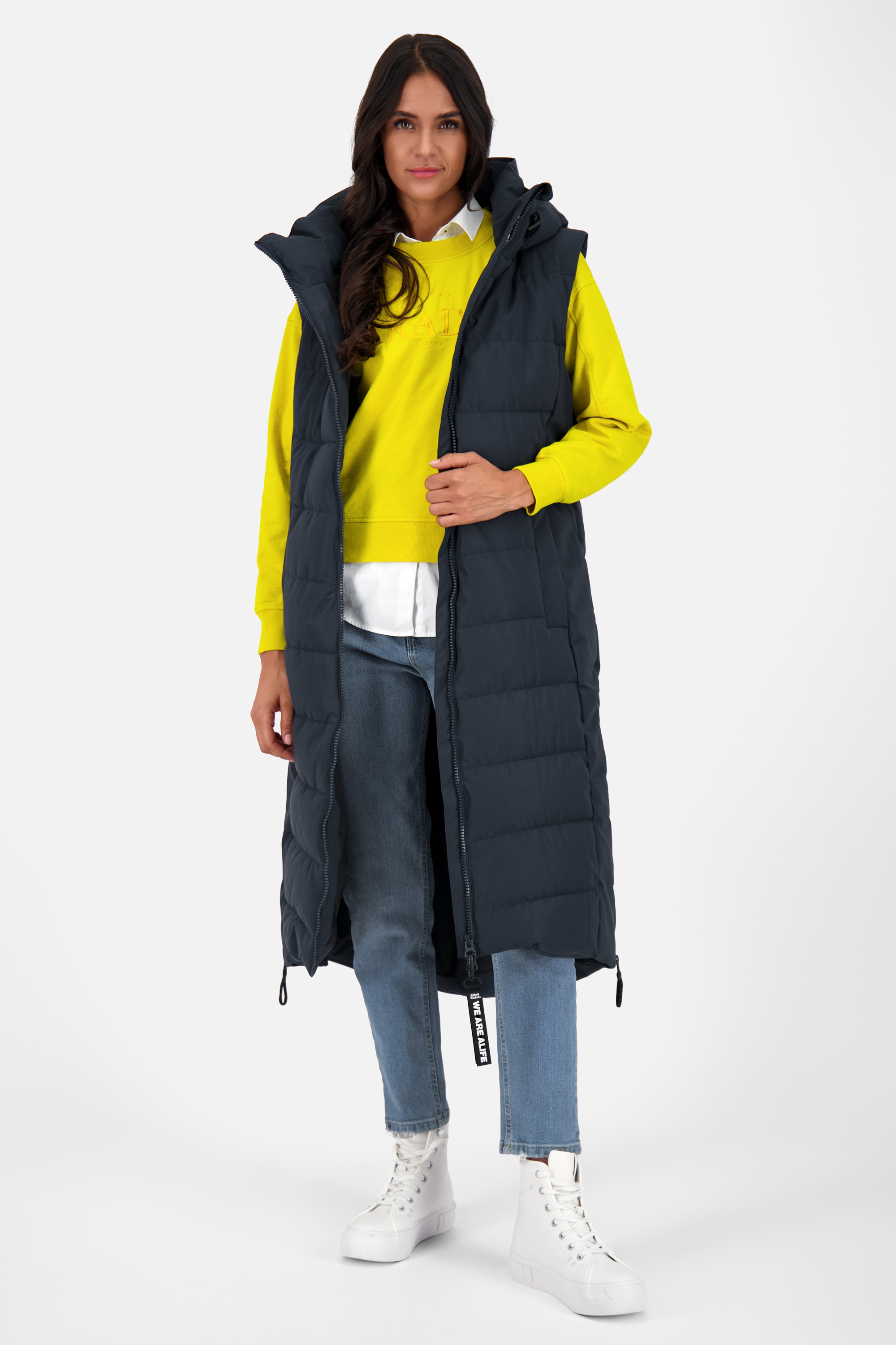 Alife & Kickin Steppjacke »Damen NellyAK A«, mit Kapuze, Mantel & Weste in einem, mit abnehmbaren Ärmeln in schmaler Passform