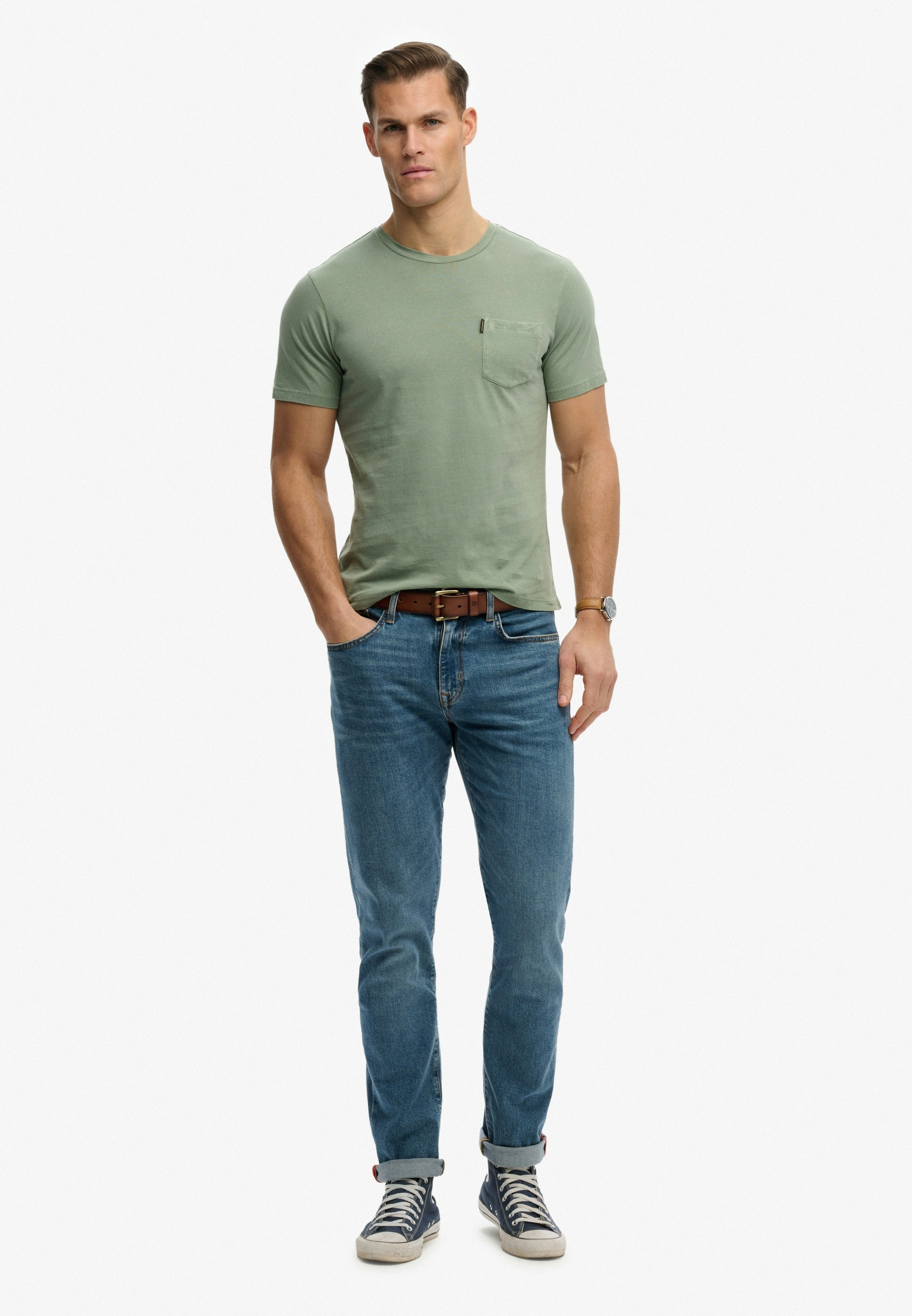 Superdry Rundhalsshirt "CLASSIC ESSENTIAL POCKET TEE" mit stylischer, aufge günstig online kaufen