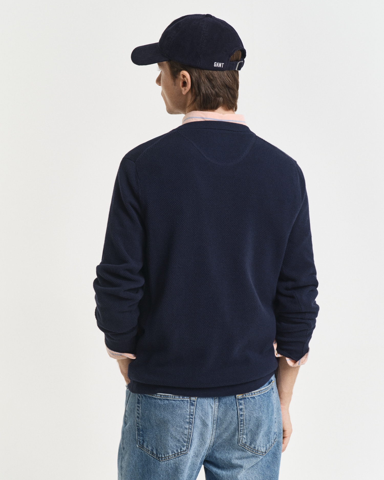 Gant Rundhalspullover »COTTON PIQUE C-NECK«, mit Logostickerei auf der Brust