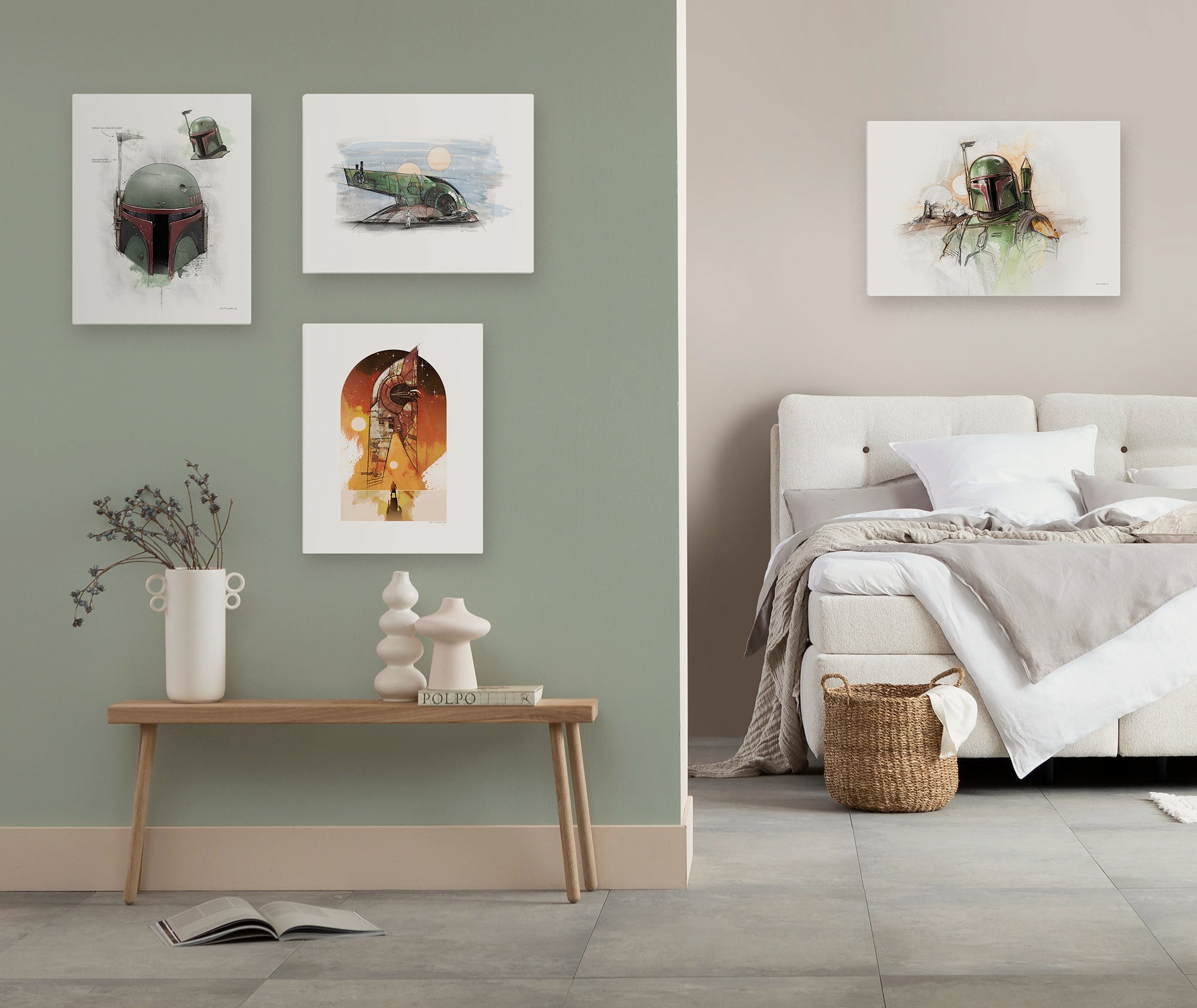 Komar Leinwandbild »Star Wars Boba Fett Helmet Sketch«, Disney, (1 St.), 30 x 40 cm (Breite x Höhe) - Kinderzimmer, Dekoration