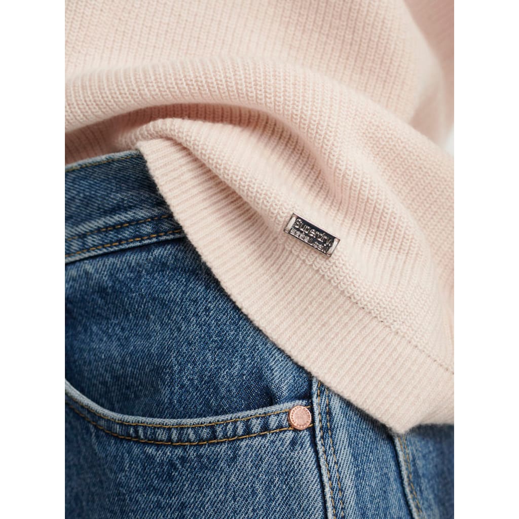 Superdry V-Ausschnitt-Pullover »HARPER LACE VEE KNIT«, mit Spitze im Ausschnitt