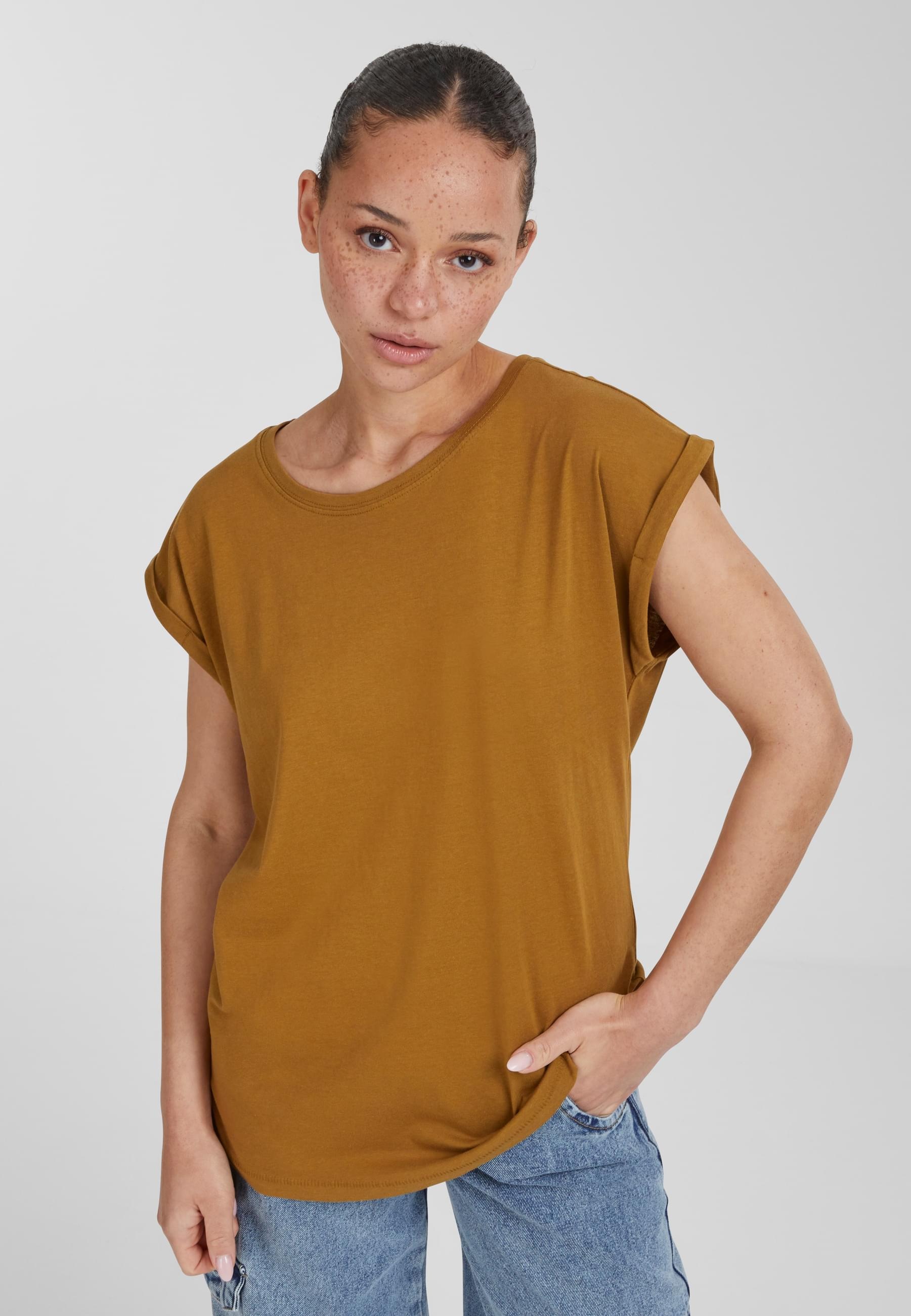 URBAN CLASSICS Kurzarmshirt »Urban Classics Damen Ladies Extended Shoulder Tee«, (1 tlg.)