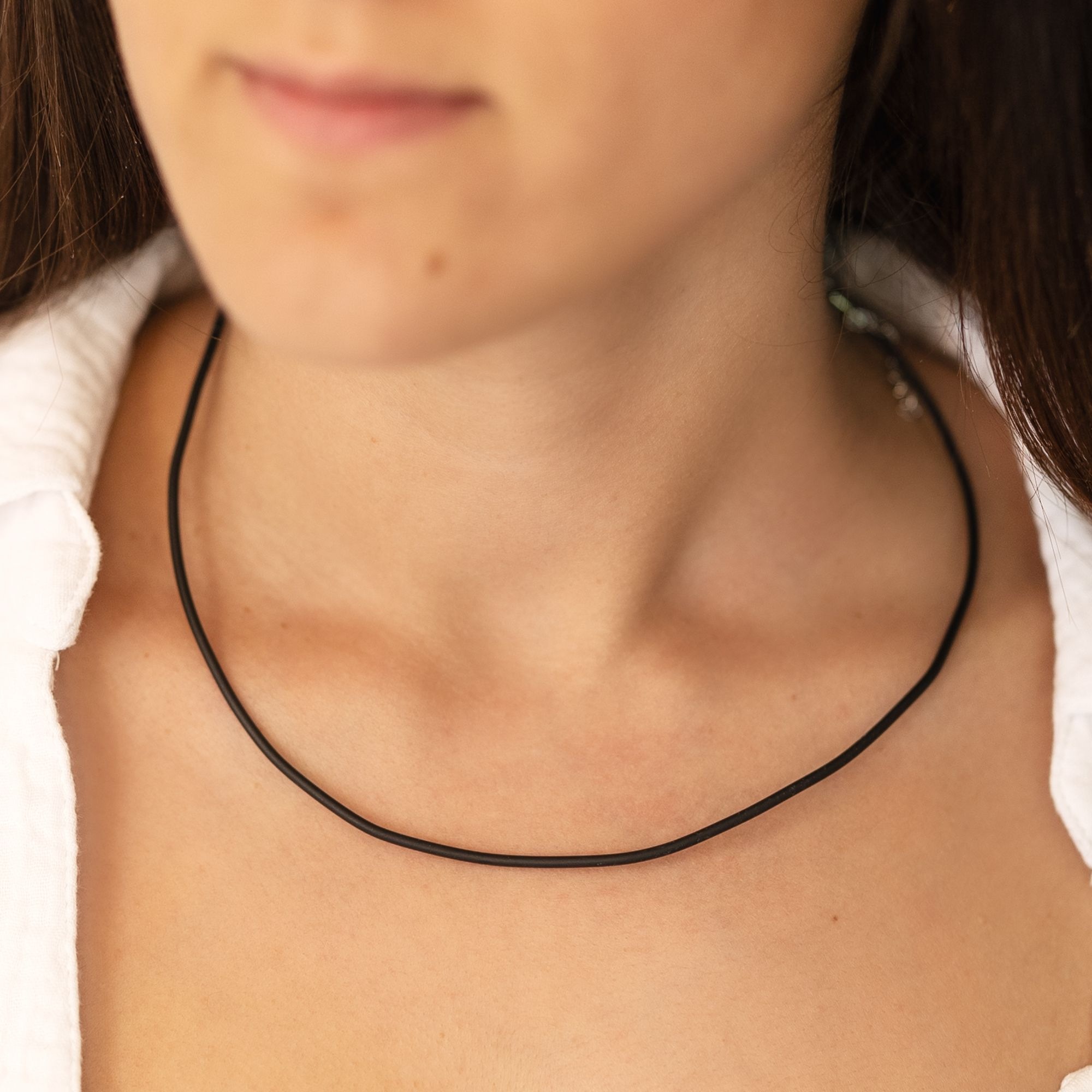 Vivance Collierkettchen »925/- Sterling Silber rhod. Kautschuk 50cm«