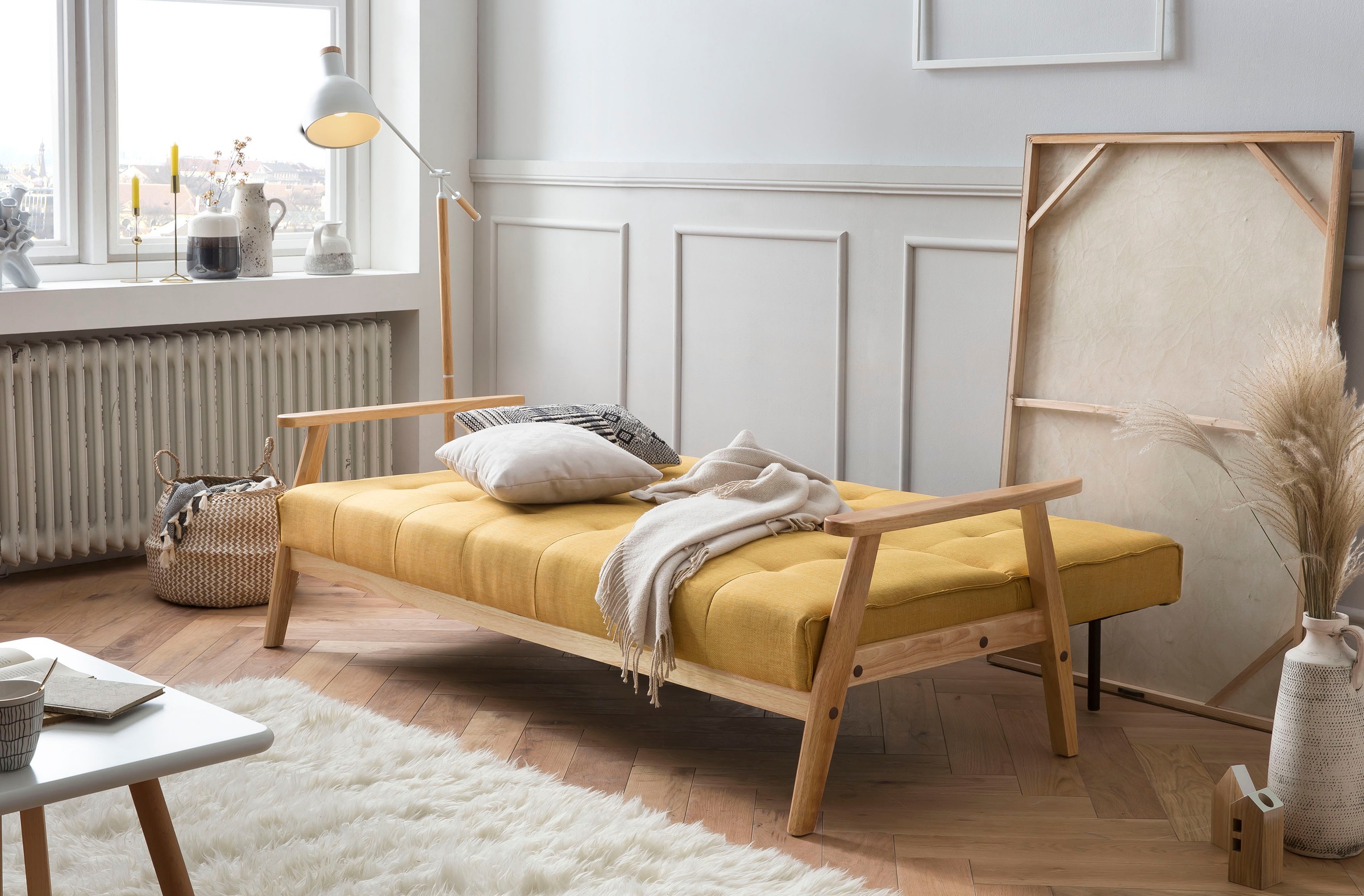 SalesFever Schlafsofa »Skagen, Sofa, 3-Sitzer«, mit Holzgestell, 60° Relax- und Schlaffunktion, Breite 190 cm