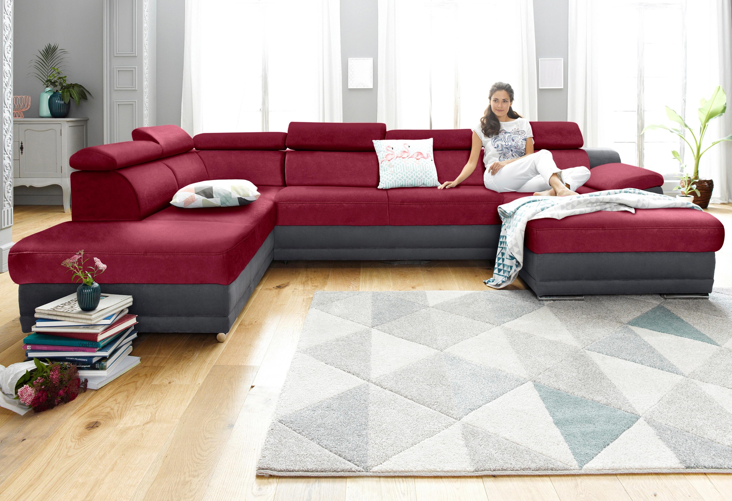 sit&more Wohnlandschaft "Xenia U-Form" wahlweise mit Schlaffunktion
