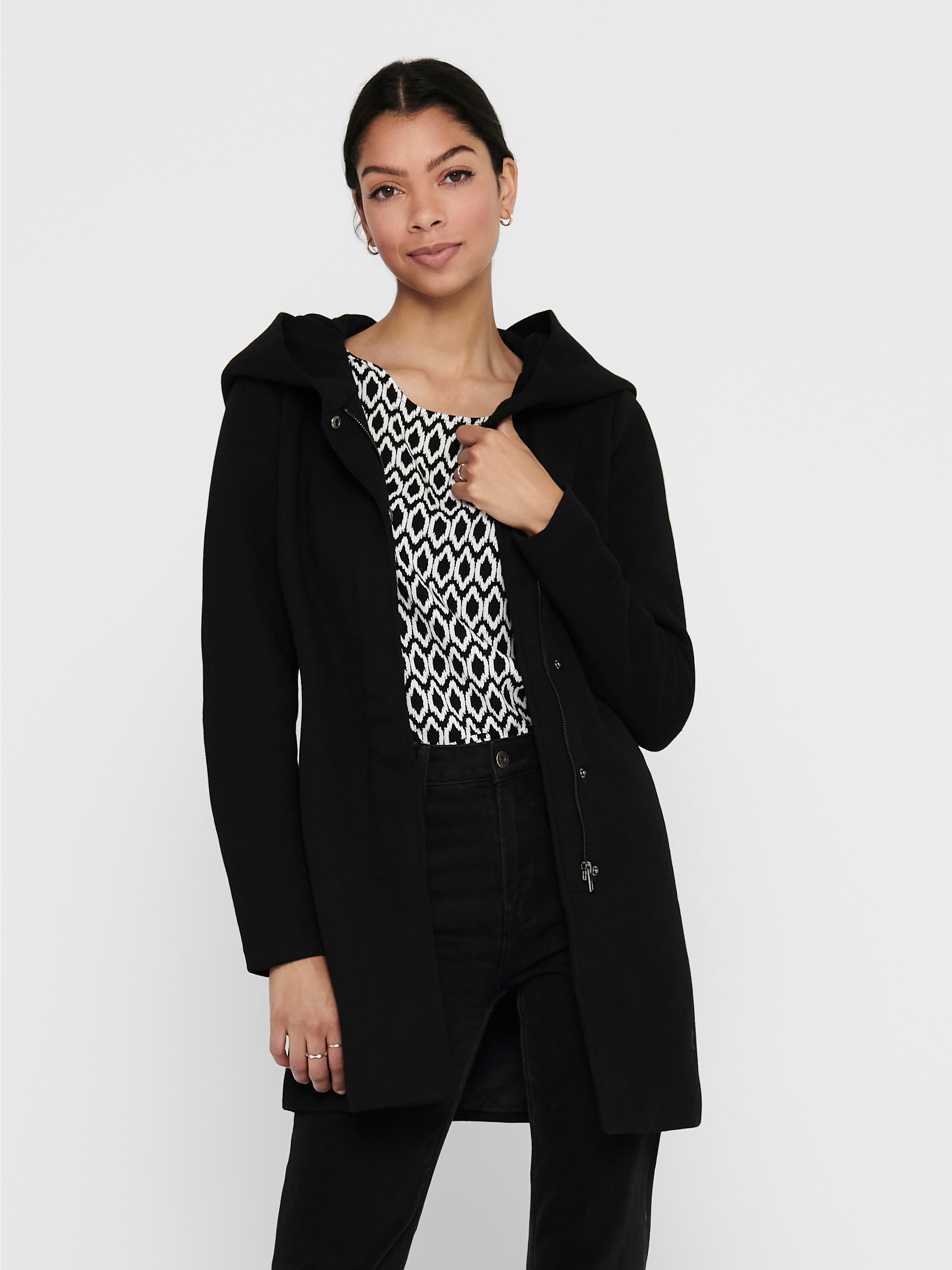 ONLY Kurzmantel "ONLSEDONA LIGHT COAT OTW NOOS" verdeckte Knopfleiste und Reißverschluss