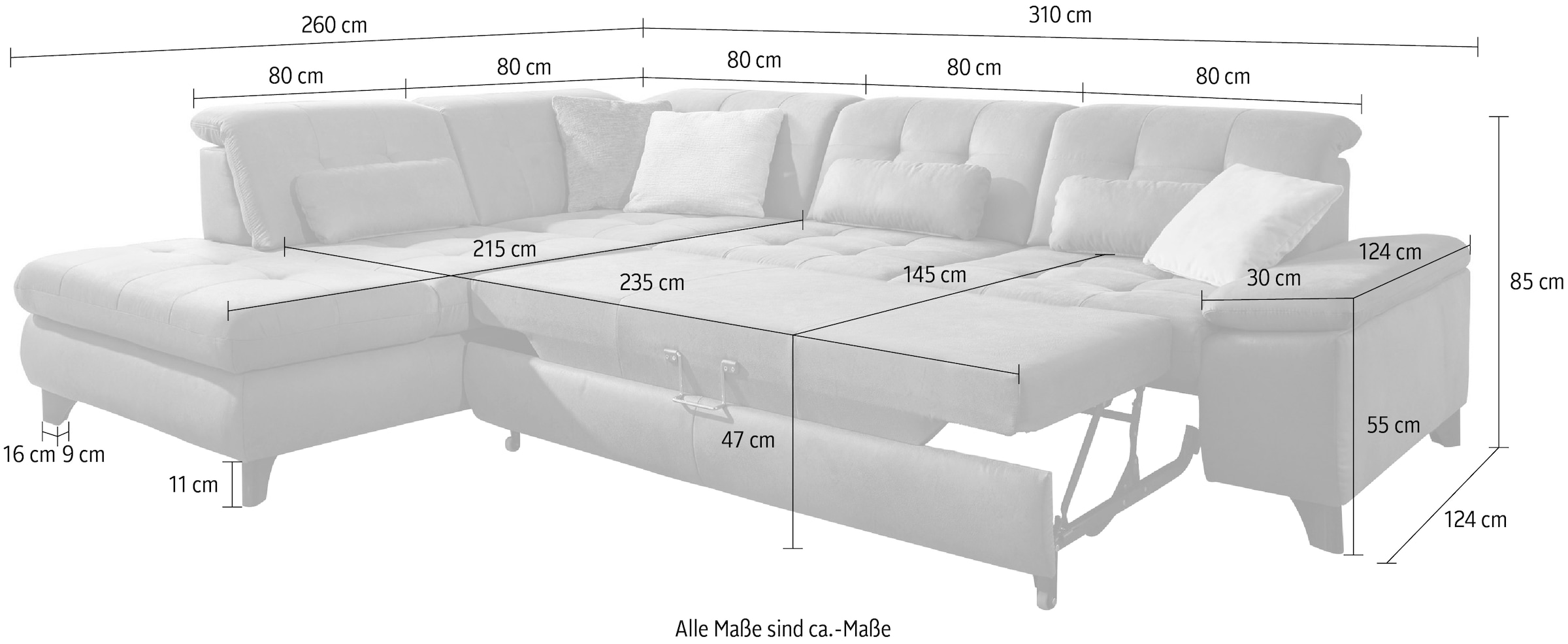 Die PlanBar Ecksofa »MP-IN18012 L-Form mit Kaltschaum-Polsterung«, wahlweise mit Funktion