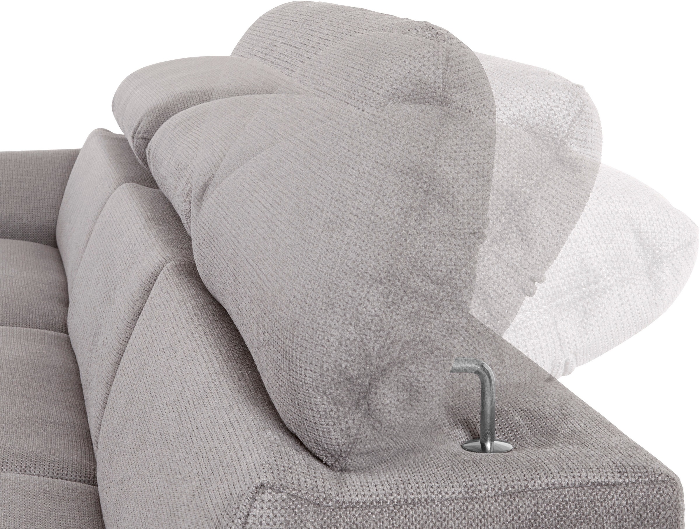COTTA Ecksofa »Lola L-Form«, (Set, mit Hocker), mit Hocker & Kopfteilfunktion, wahlw. Bett- und Armteilfunktion