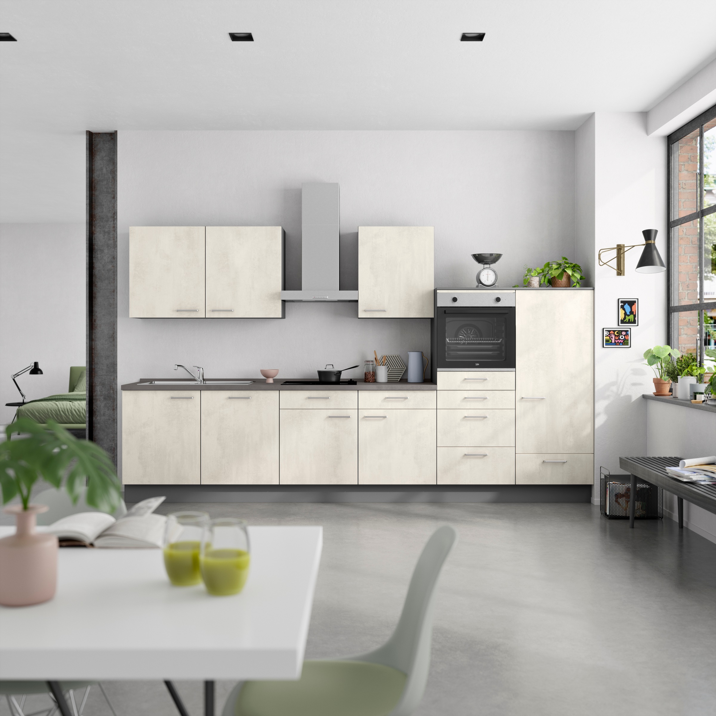 nobilia® Küchenzeile »"Riva I"«, vormontiert, Ausrichtung wählbar, Breite 360 cm, wahlw. mit E-Geräten