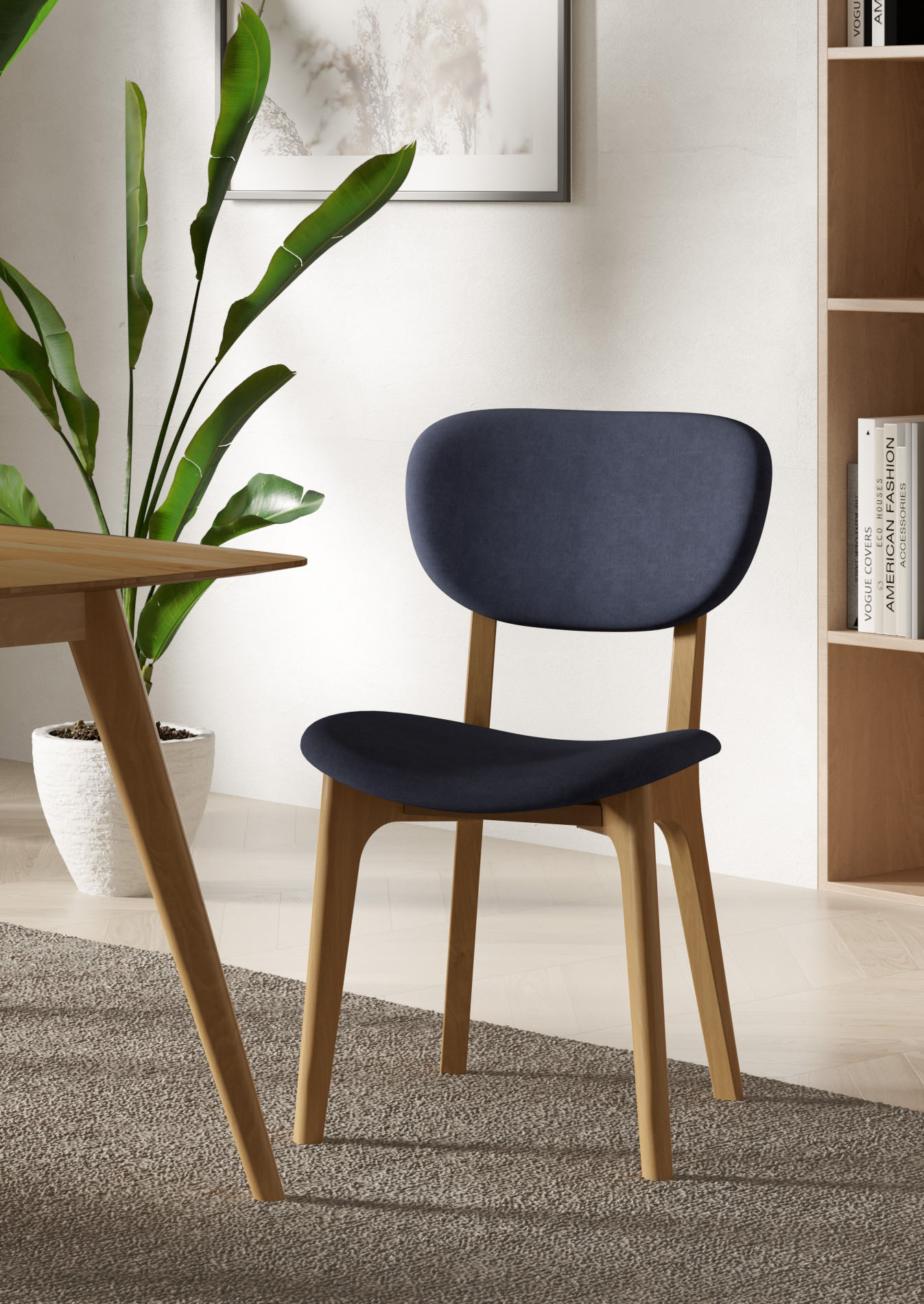 Home affaire 1100000002199 "COZY Made in Italy" (Set) 2 Stk.Gestell in Buche, Kirsch- oder Nussbaum, Massivholz, Design Stuhl