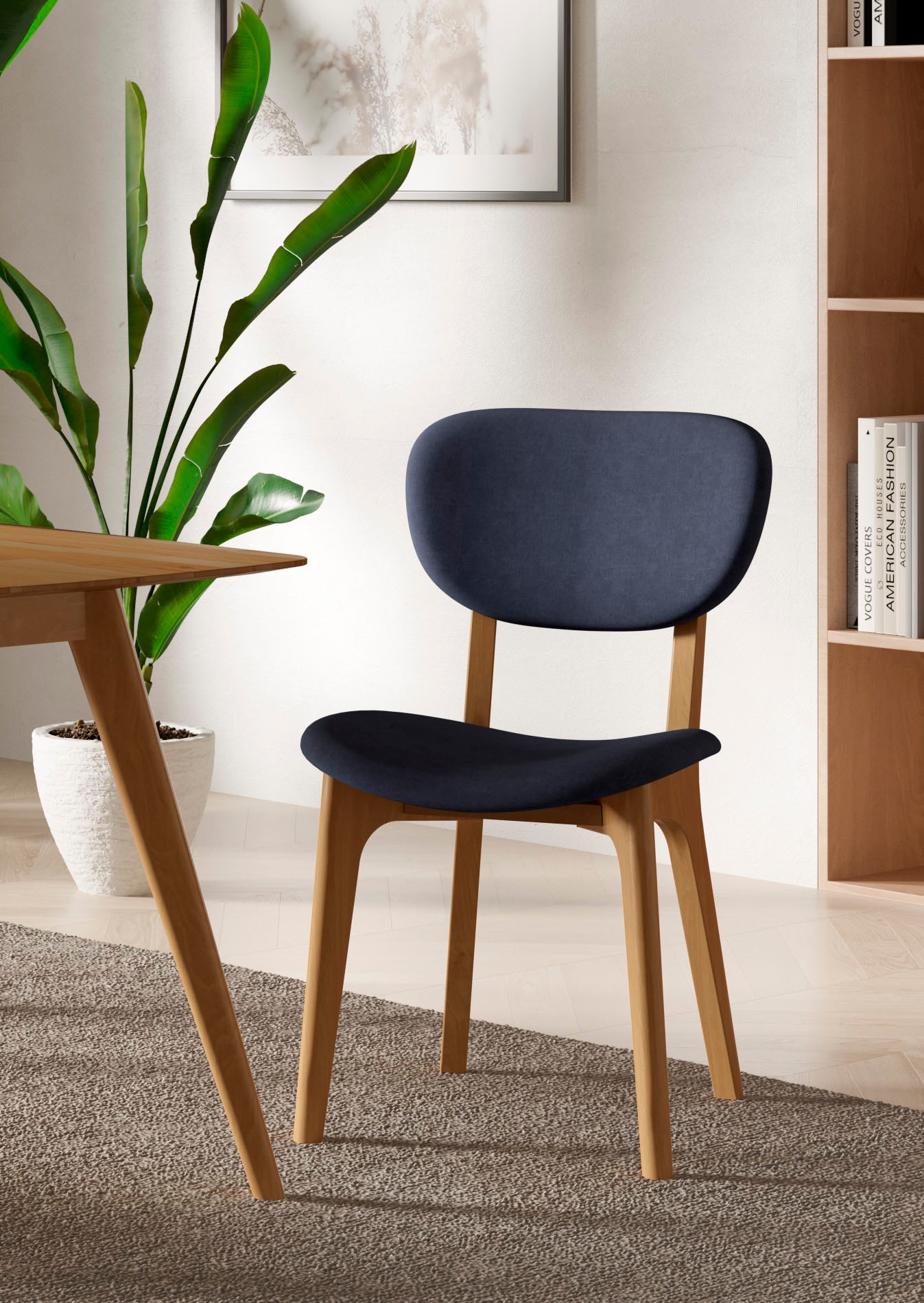 INOSIGN Stuhl "COZY Made in Italy" (Set) 2 Stk. Microfaser Gestell in Buche günstig online kaufen