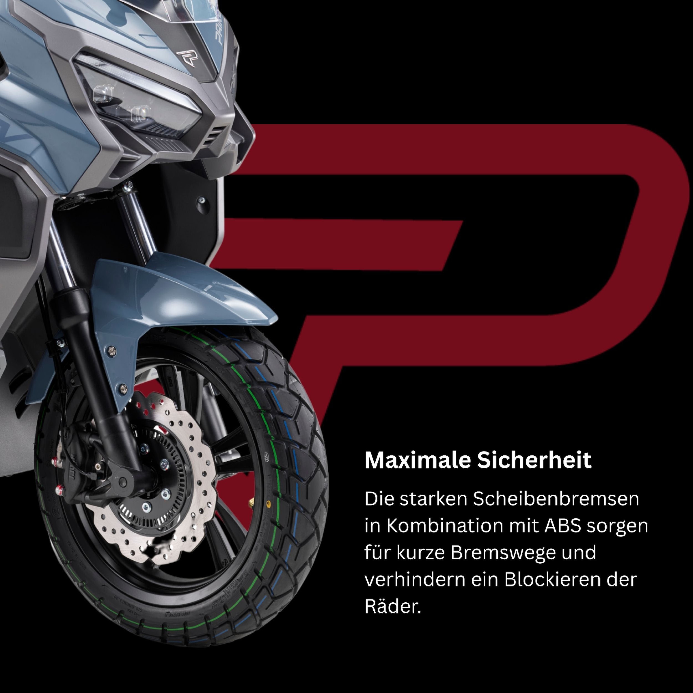 PRIKE Motorroller »PRIKE XDV 125, E5+, Adventure, ADV Roller«, 125 cm³, 95 km/h, Euro 5+, 11,4 PS, ABS, Windschutz, Heizgriffe, USB, EFI, digitales Display