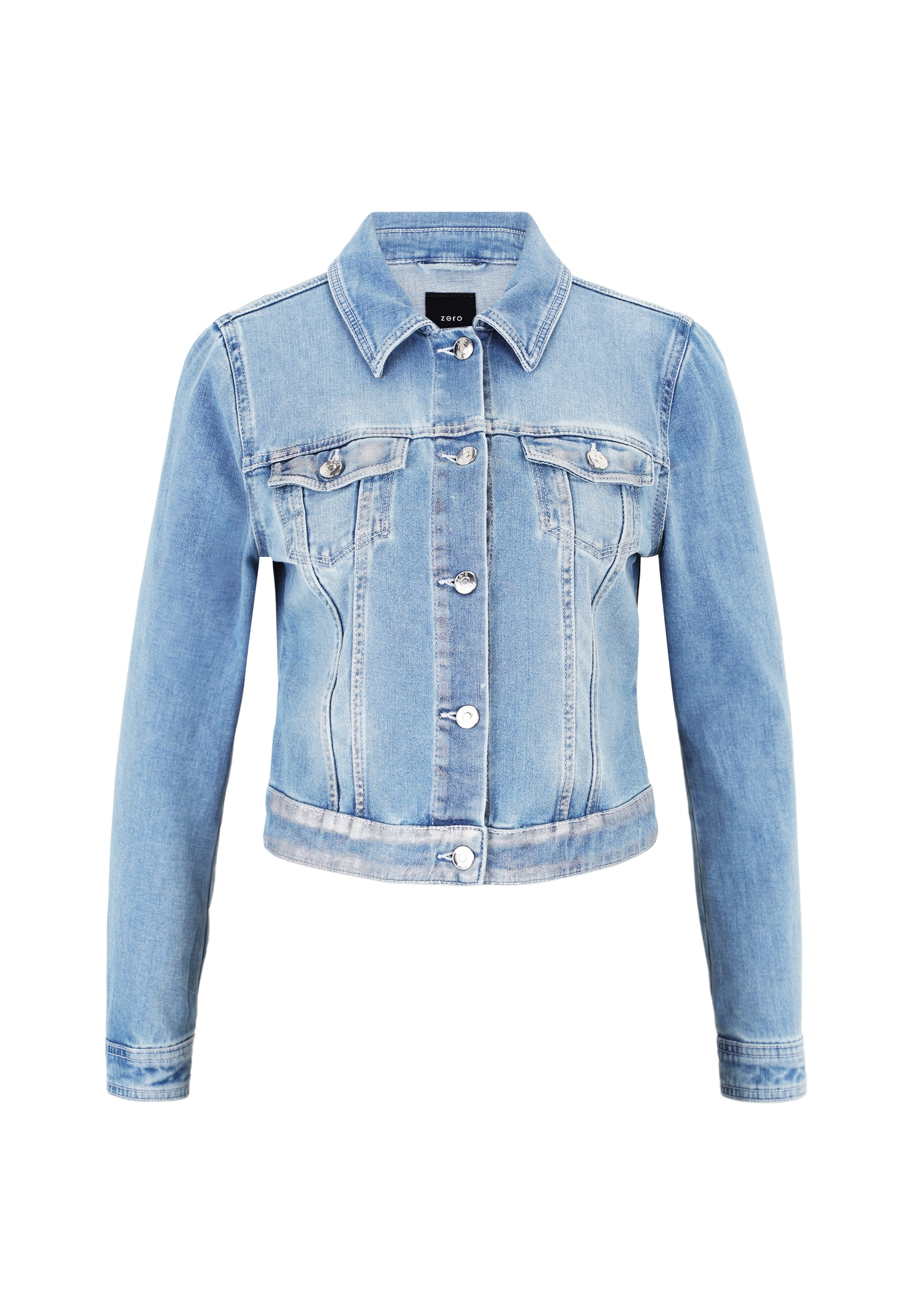 Zero Jackenblazer »zero Jeansjacke blau mit Knopfleiste«, Knopfleiste