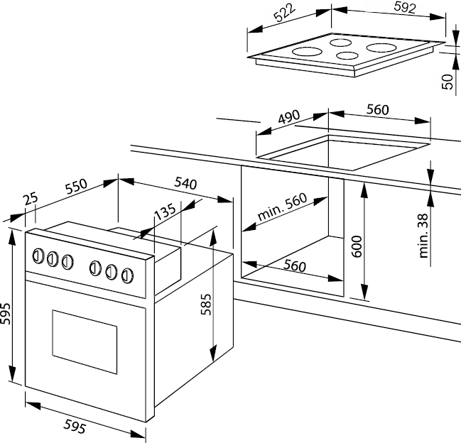 Amica Induktions Herd-Set »EHI 935 333 E« Steam Clean Backofen;Induktionskochfeld, 1 Stk. tlg. Alles im Griff: Timer, klare Sicht, schnell sauber