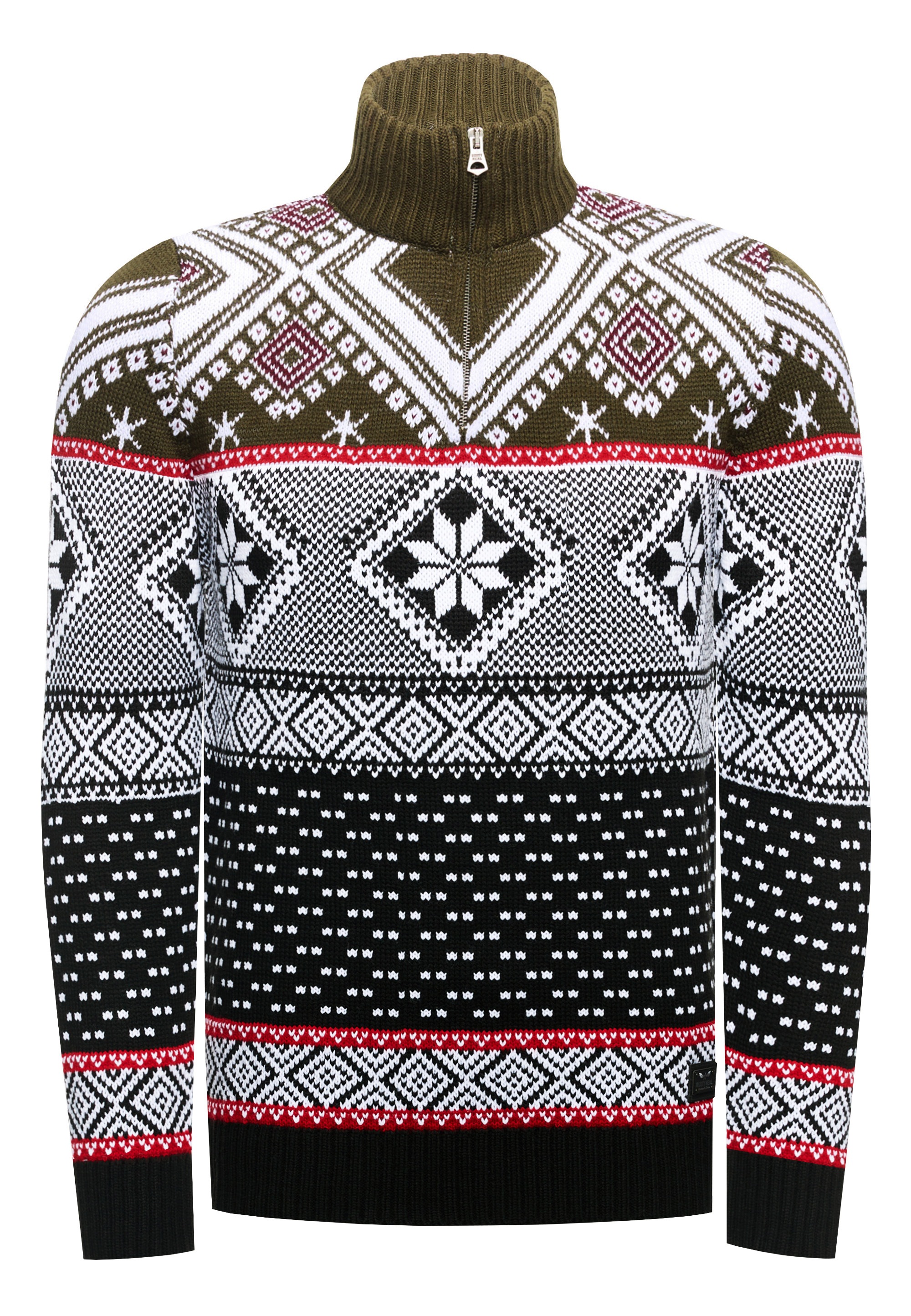 Rusty Neal Strickpullover, mit winterlichem Muster