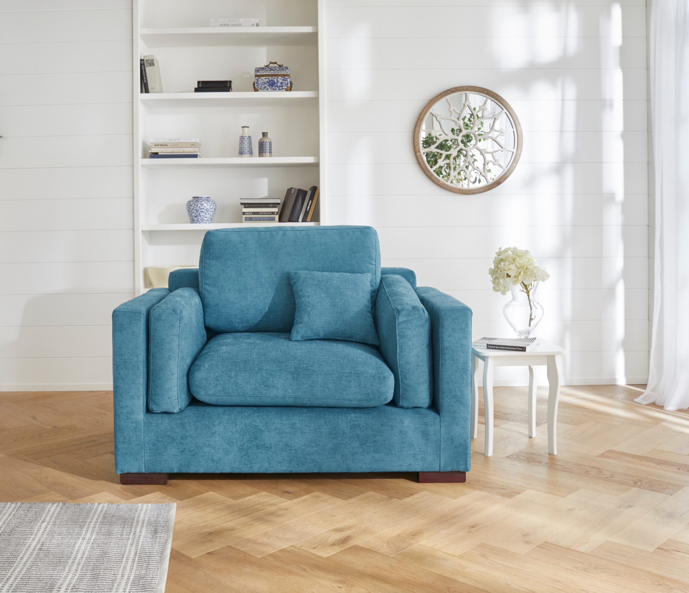 Home affaire Loveseat »Fresh Pond Sessel«, weicher Sitzkomfort, incl. Zierkissen, B/T/H: 140/96/95 cm