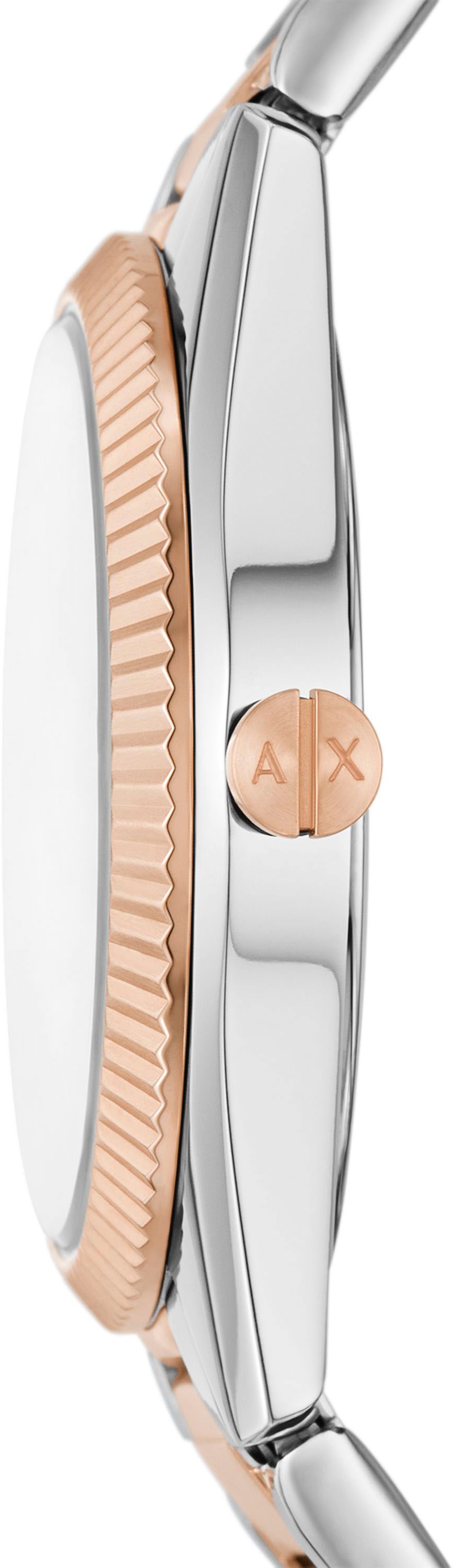 ARMANI EXCHANGE Multifunktionsuhr, Quarzuhr, Armbanduhr, Damenuhr, analog, Edelstahlarmbanduhr
