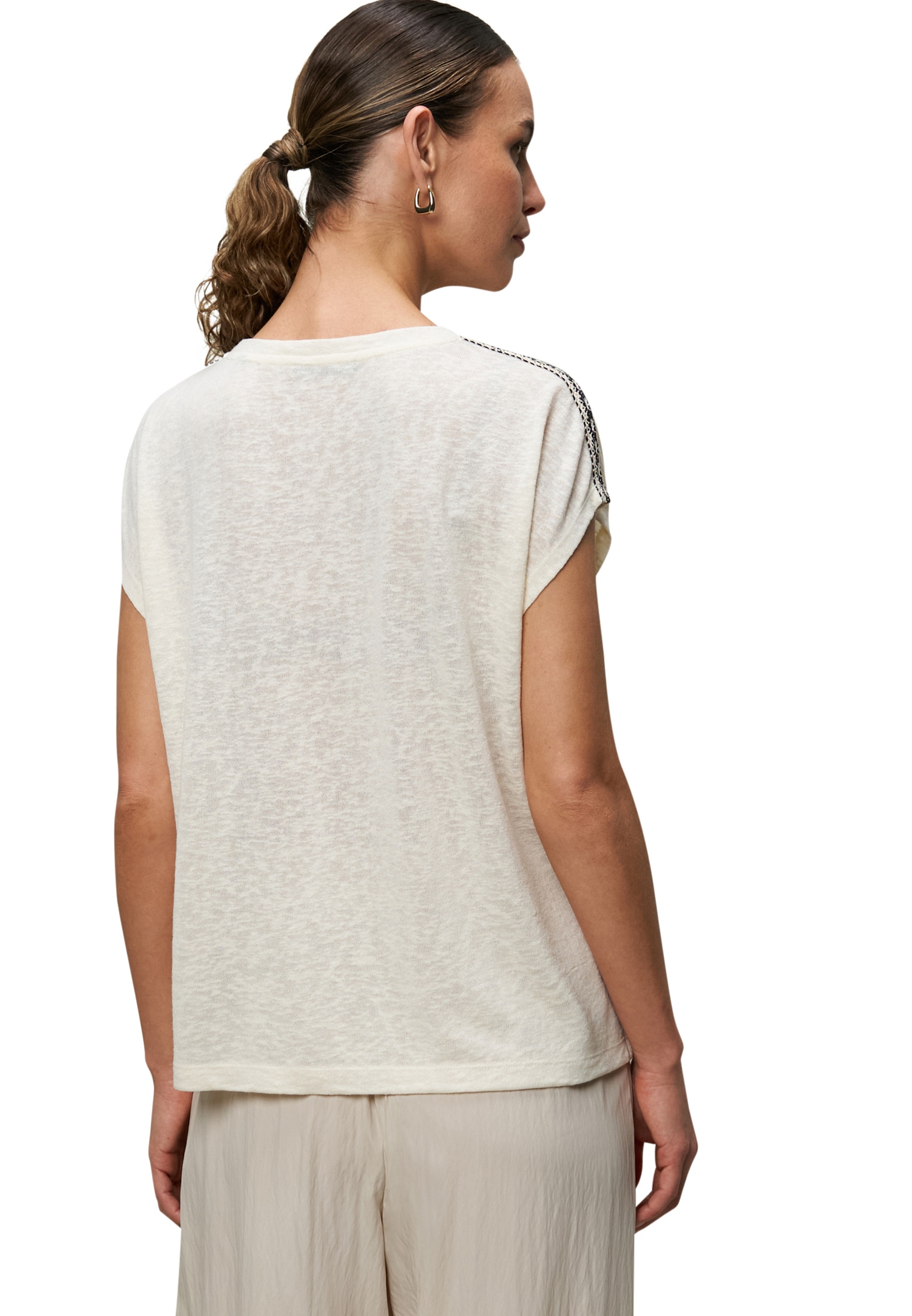 Zero T-Shirt »zero Shirt mit Kontraststickerei«, (1 tlg.), weiteres Detail