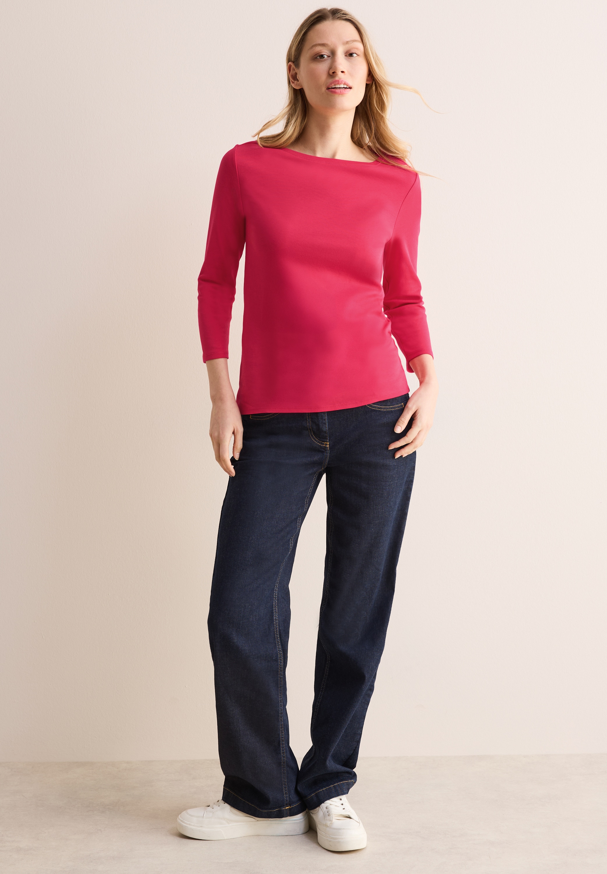 Cecil 3/4-Arm-Shirt, mit U-Boot-Ausschnitt