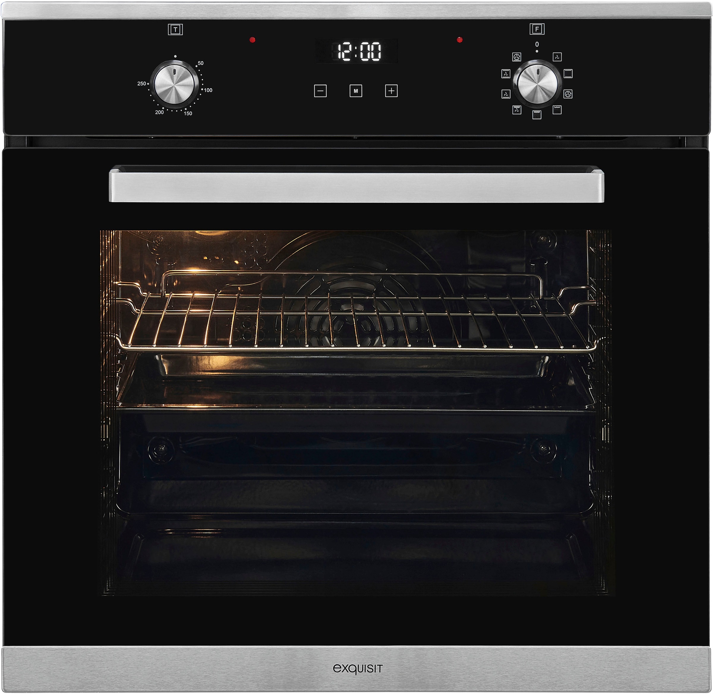 exquisit Backofen-Set »EBE76-9-H-020 inox«, mit Teleskopauszug nachrüstbar