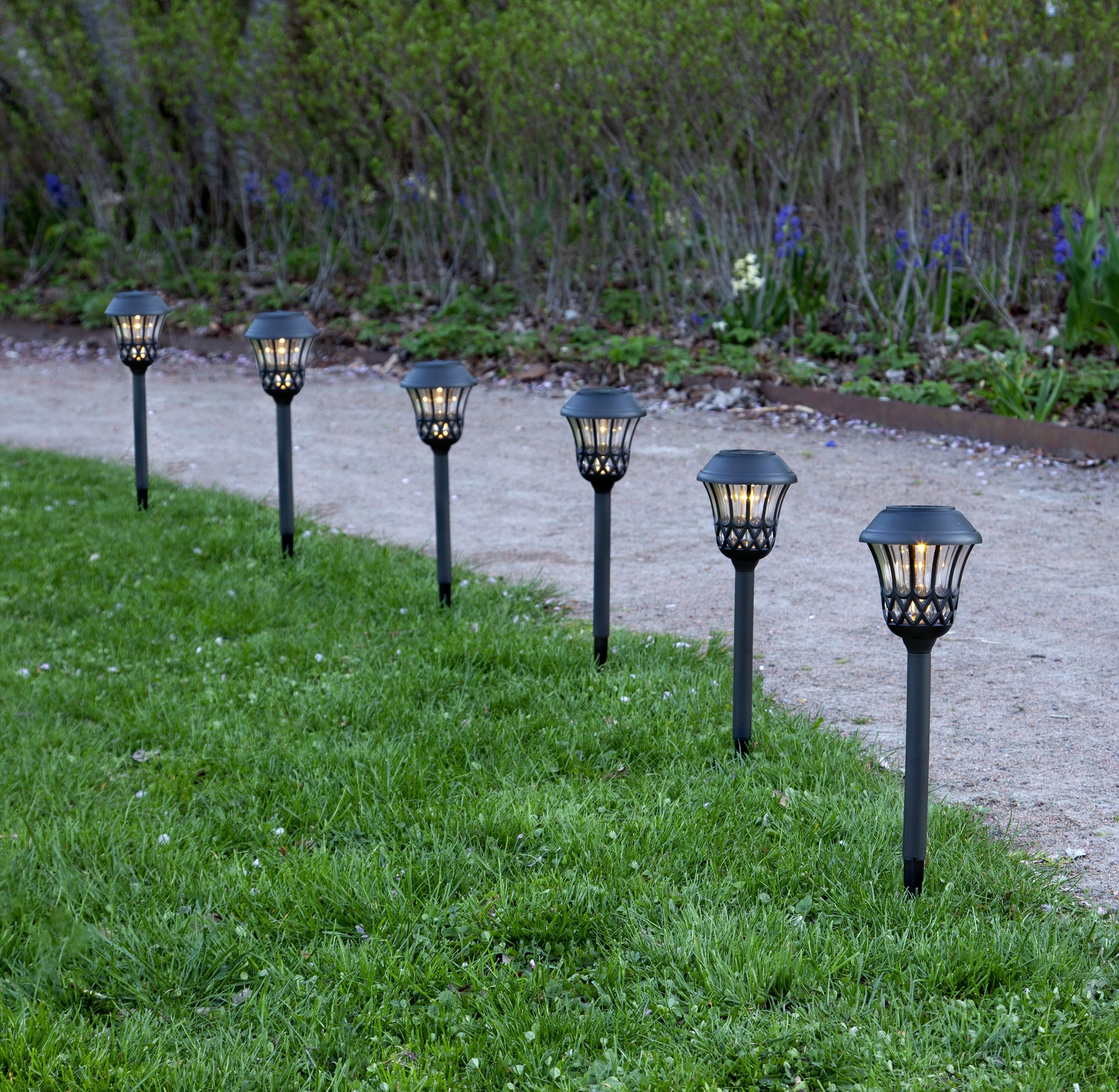 Parforce Traditional Hunting LED Solarleuchte »Solar-Wegleuchte Lace« LED-Board 4 Stk. Warmweiß 4er-Set Solar-Wegeleuchten, dekoratives Muster, Dämmerungssensor