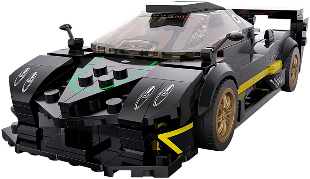 Jamara Konstruktions-Spielset »Pagani Zonda R 1:28 schwarz Bricks«, (387 St.), im Maßstab 1:28, offiziell lizensiert