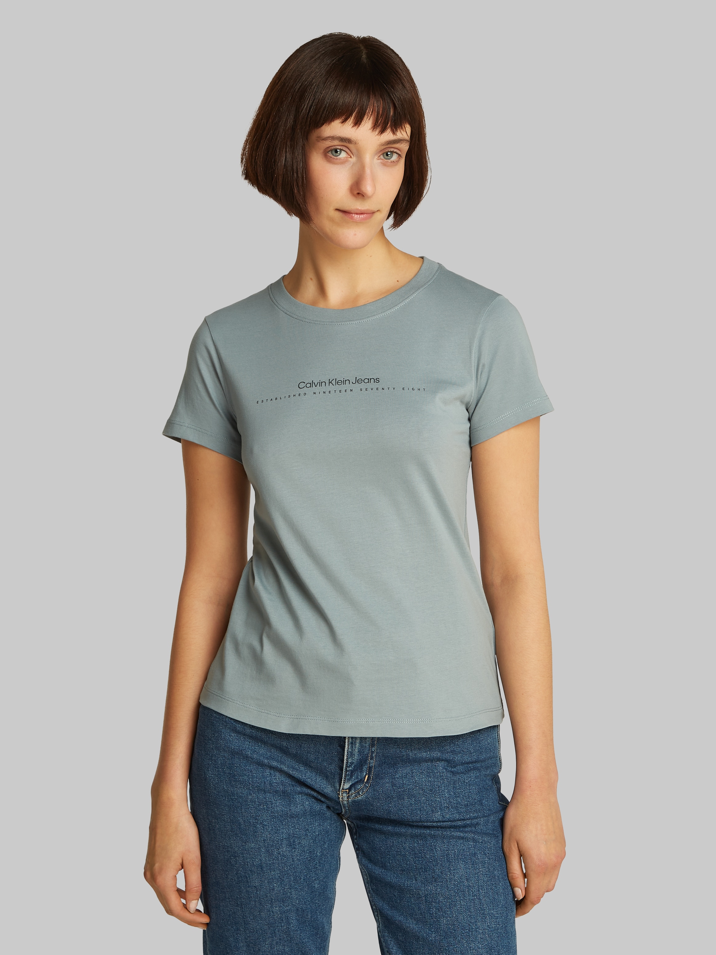 Calvin Klein Jeans Rundhalsshirt "INSTITUTIONAL GRAPHIC SLIM TEE", mit Logo günstig online kaufen