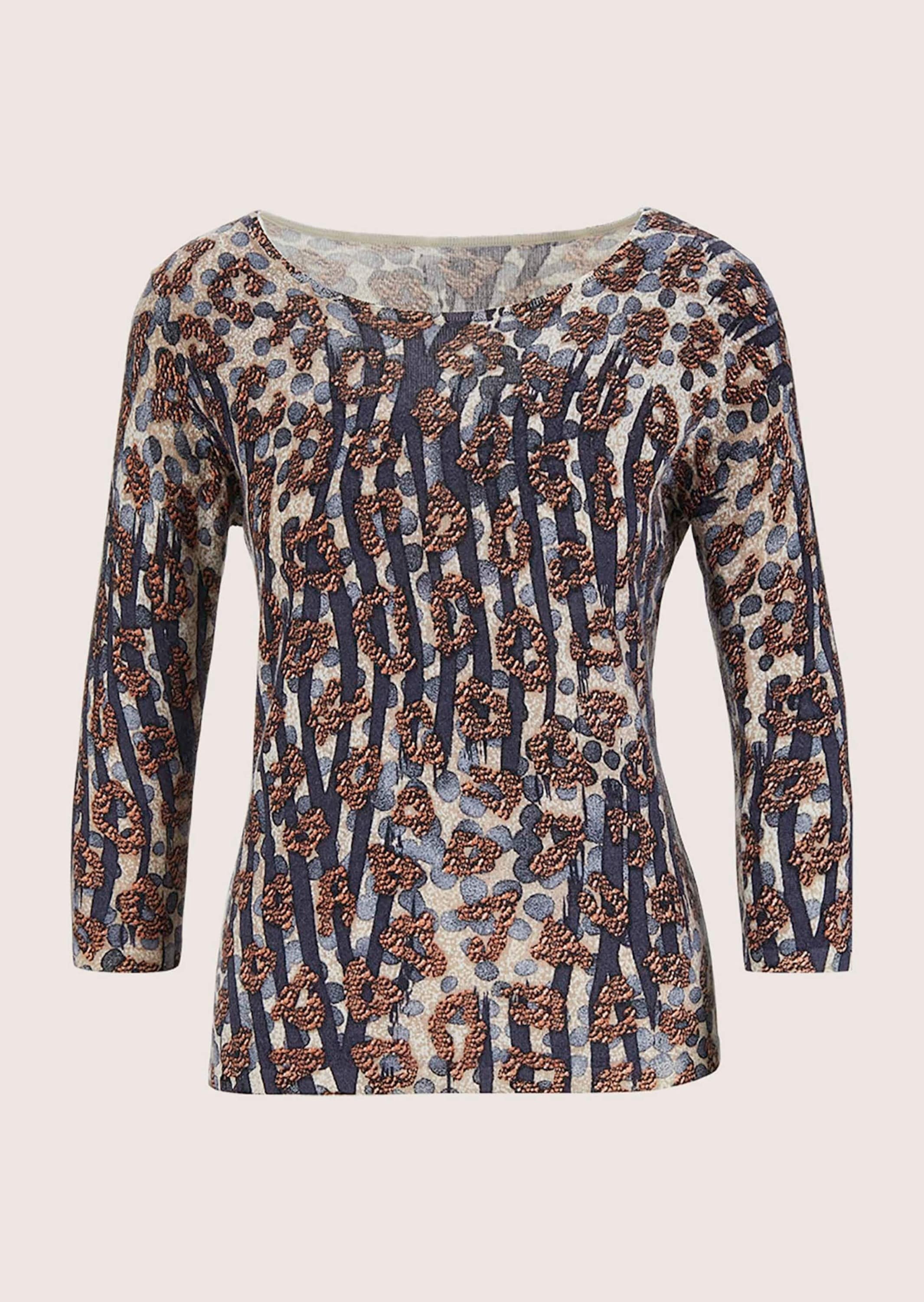 MADELEINE Longpullover "Pullover Edler Druckpullover mit 3/4-Arm"