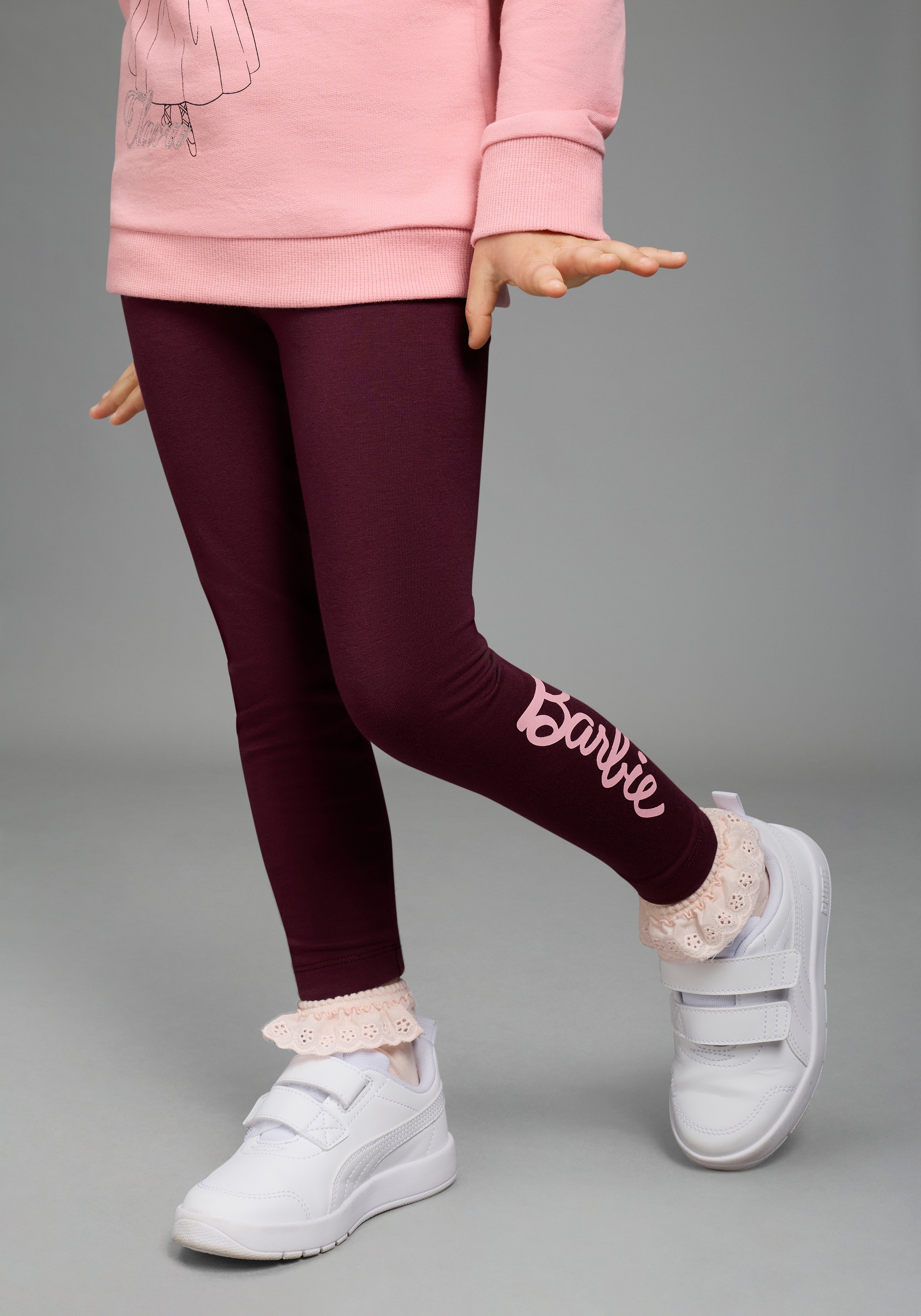 KIDSWORLD Leggings "BARBIE Leggings, Mattel" BARBIE Legggings, extra-eng geschnittenes Bein, Logo-Druck