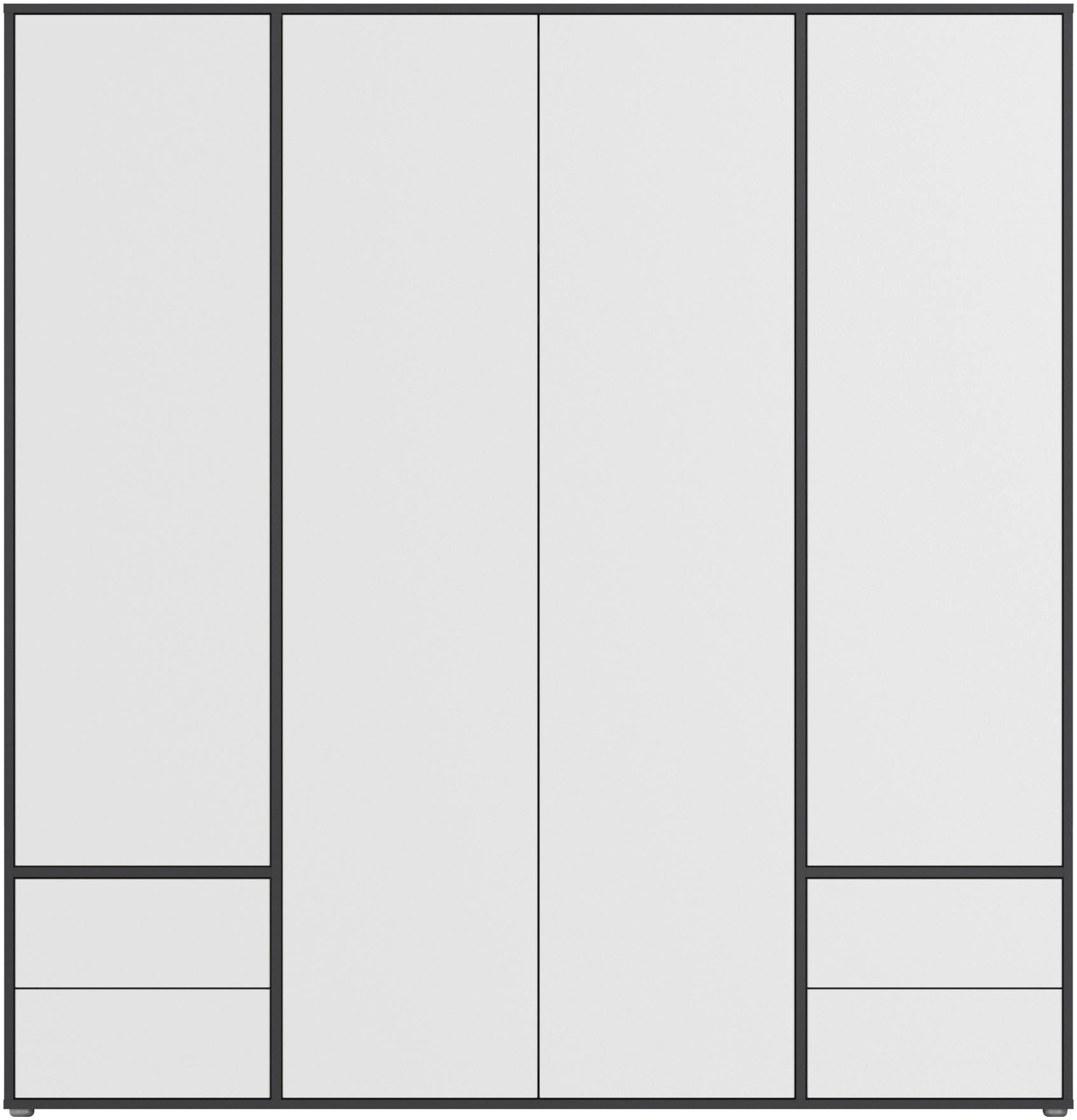 rauch Drehtürenschrank »Kleiderschrank Schrank Garderobe Wäscheschrank NABILA viel Stauraum«, (in 3 verschiedenen Ausstattungen BASIC/CLASSIC/PREMIUM), mit 2 Schubladen und Push-to-Open Funktion TOPSELLER MADE IN GERMANY