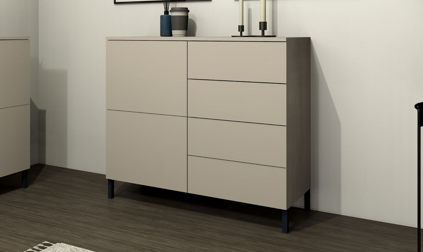 borchardt Möbel Kommode "Haama, modern, grifflos, Metallfüße, praktisch, 2 günstig online kaufen