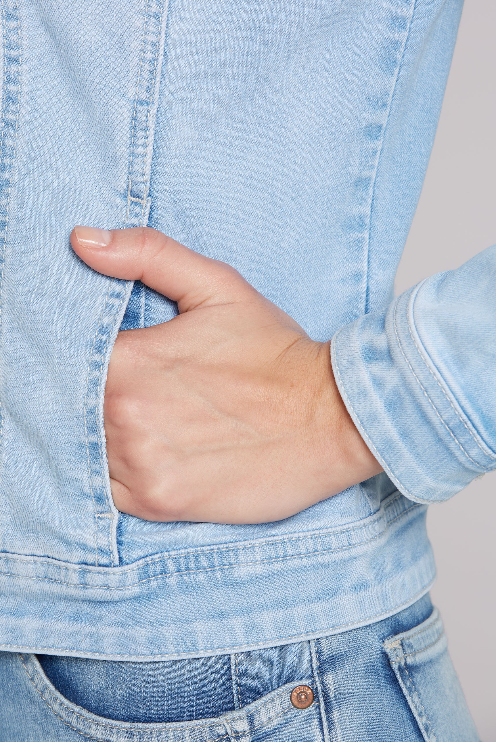 SOCCX Jeansjacke, ohne Kapuze, mit Brusttaschen