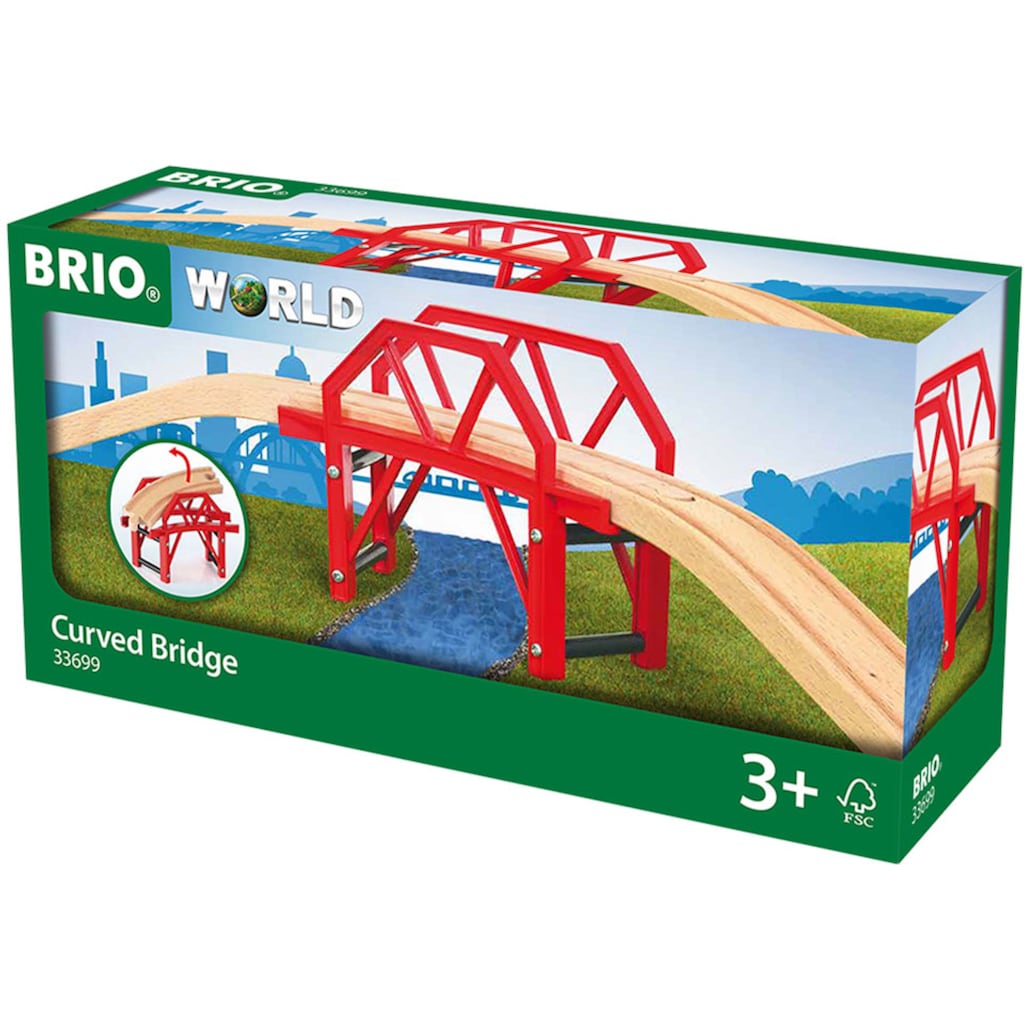 BRIO® Spielzeugeisenbahn-Brücke »BRIO® WORLD, Bahnbrücke mit Auffahrten«