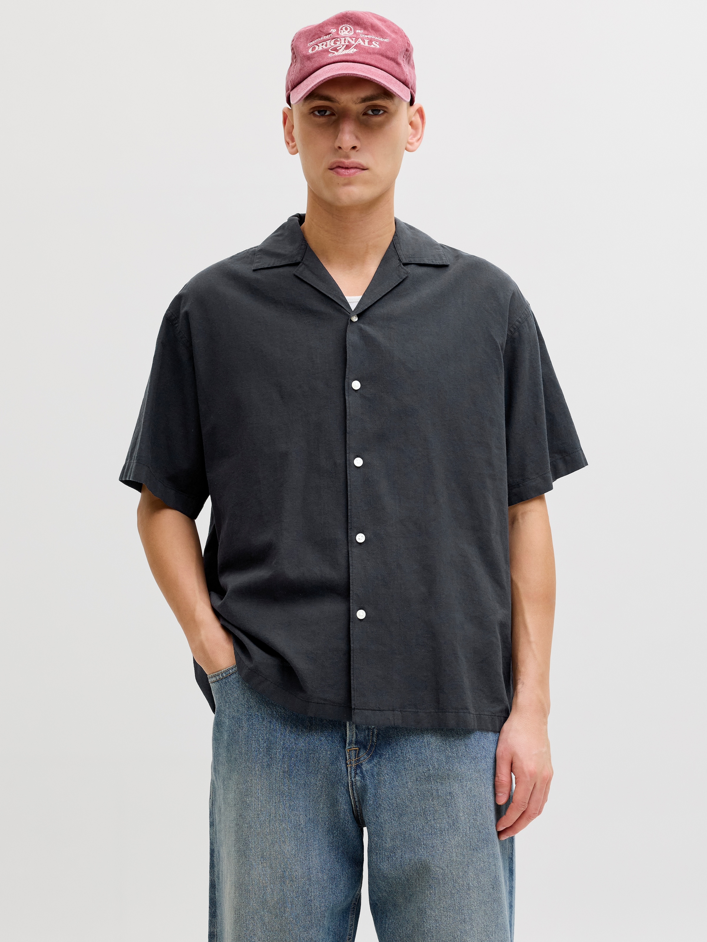 Jack & Jones Kurzarmhemd "JJEBREEZE LINEN BLEND RESORT SHIRT SS SN" mit Kno günstig online kaufen