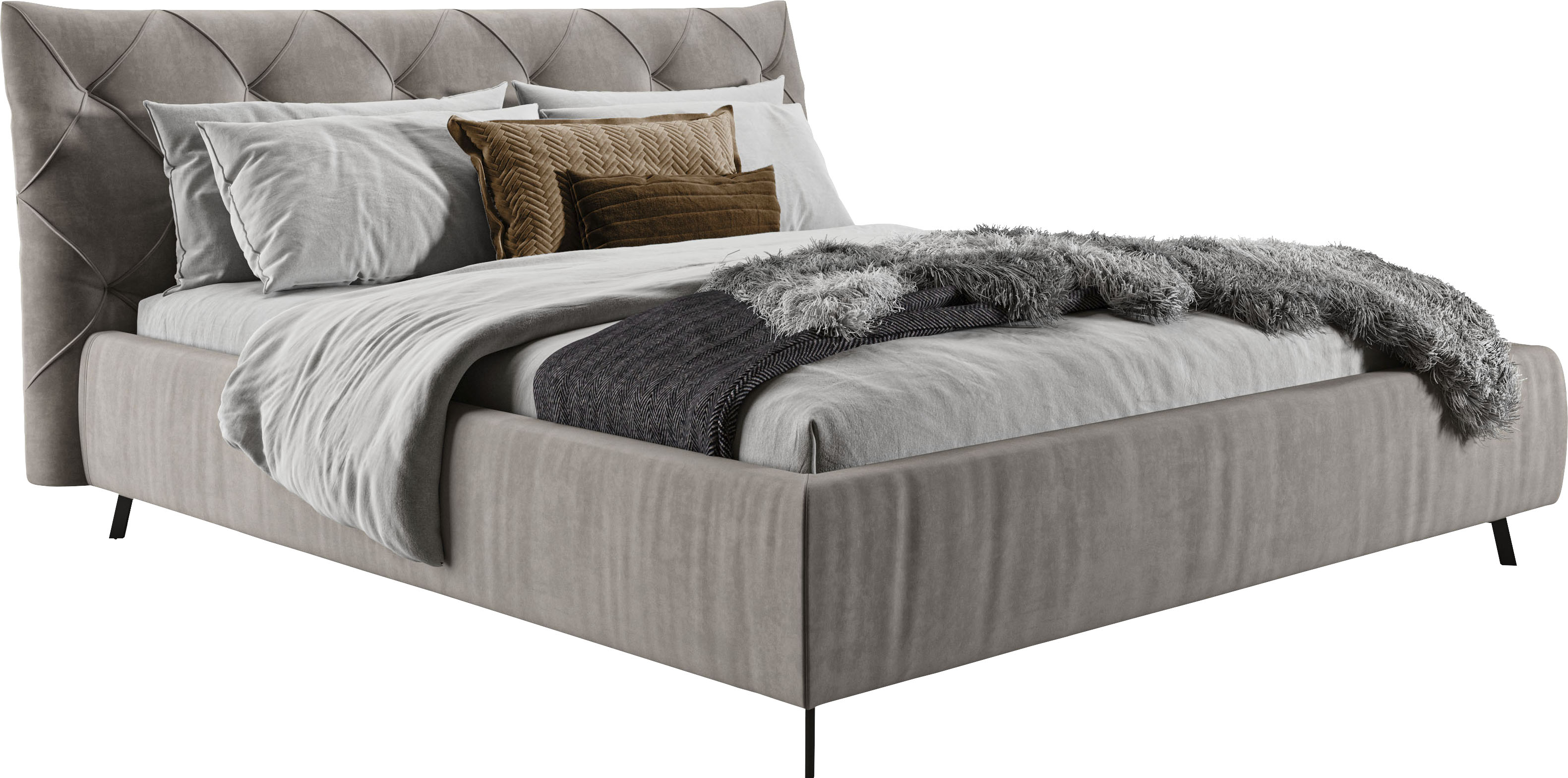 Home affaire "Elloree, in 4 Breiten bis 200cm, auch in Leder" Kopfteilhöhe 105 cm, belastbar bis 280 kg, auch in Überlänge 220cm