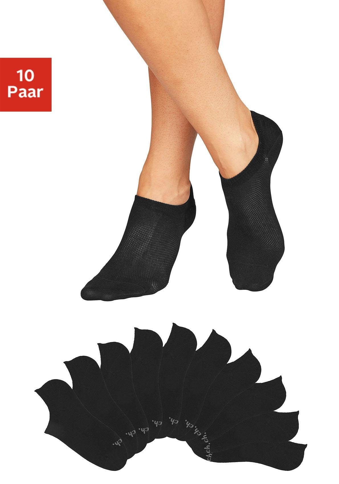 Bench. Sneakersocken "Damen Füßlinge, Rutschfest Silikon, Atmungsaktive Kurzsocken" Packung, 10 Stk. tlg. mit Pikeestruktur für Loafer und Sneaker Schuhe
