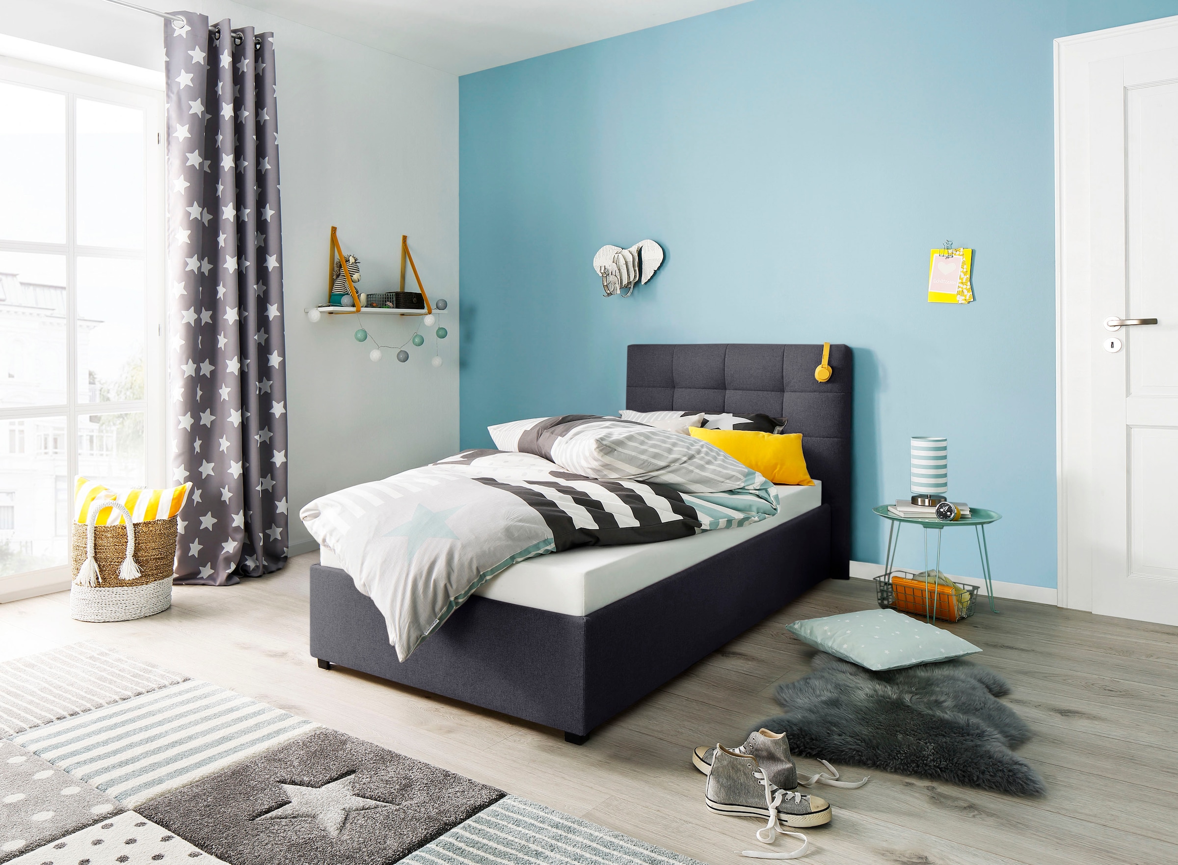 Home affaire Polsterbett "Endres" mit Bettkasten, wahlweise ohne Matratze/L günstig online kaufen