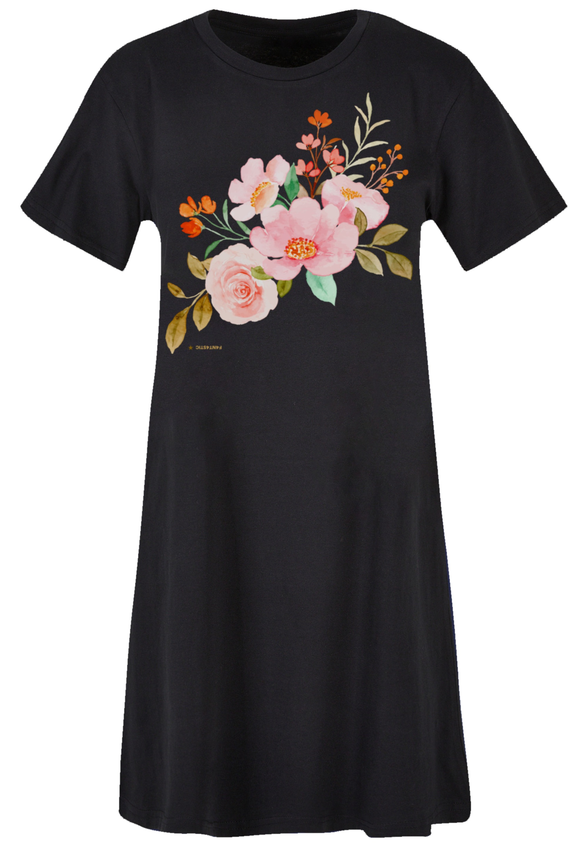 F4NT4STIC Shirtkleid "Blumenmuster Damen T-Shirt Kleid" Ohne Taschen Print günstig online kaufen