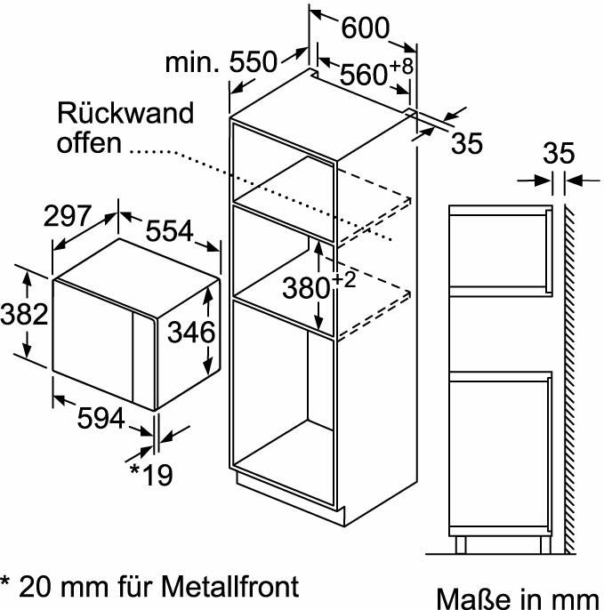 NEFF Einbau-Mikrowelle »N 50 HLAWD23N0«, Mikrowelle, 800 W